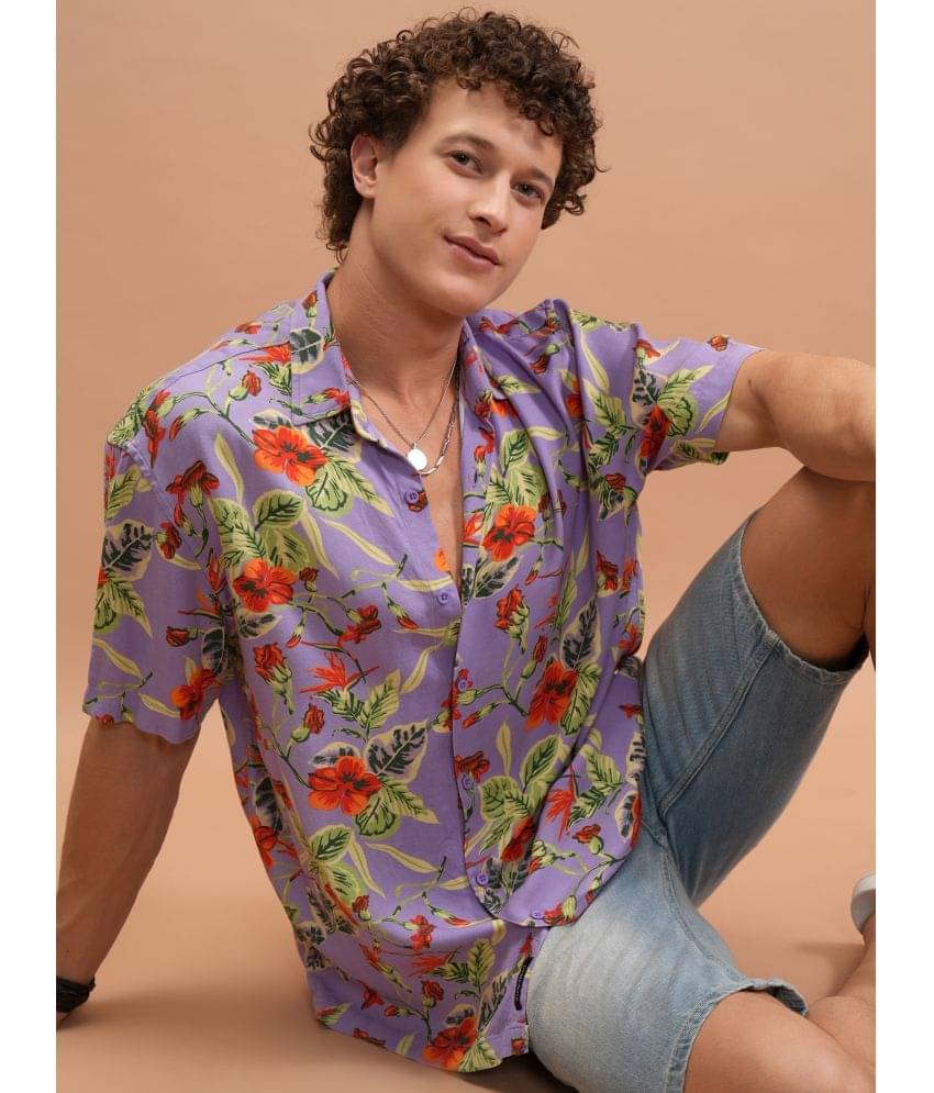 Ketch Viscose Oversized Fit Printed Half Sleeves Men's Casual Shirt - Lavender ( Pack of 1 ) Ketch Viscose Oversized Fit Printed Half Sleeves Men's Casual Shirt - Lavender ( Pack of 1 )