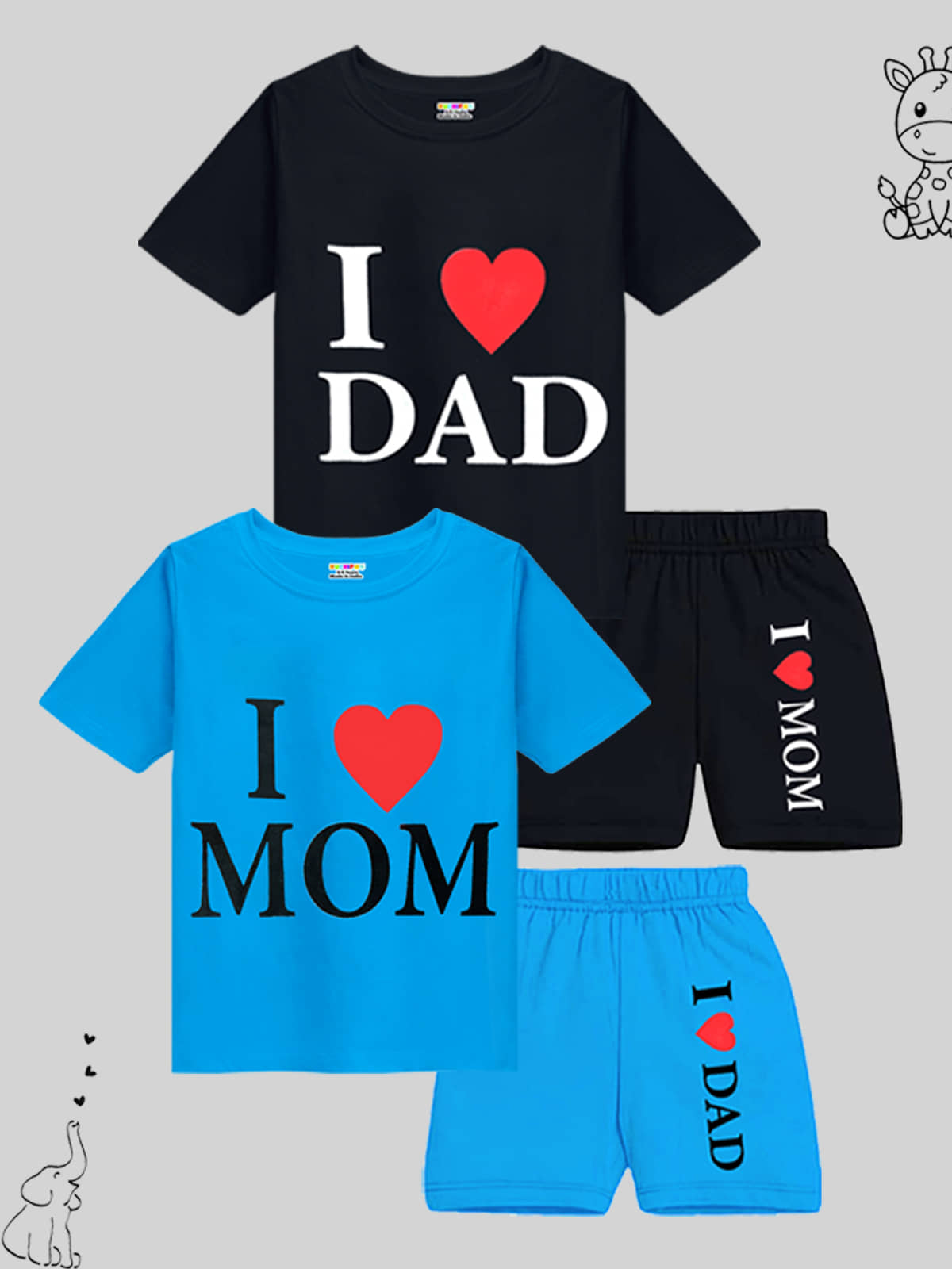 Kuchipoo Multicolor Cotton Blend Baby Boy T-Shirt & Shorts ( Pack of 2 )
