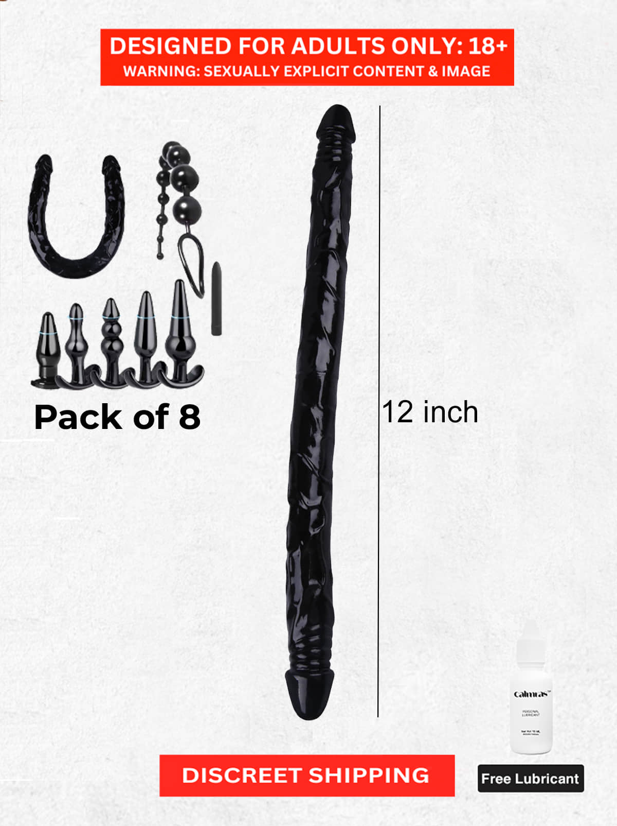 Lesbian Toys Sets - 5 Butt Plug and 1 Double Ended Dildo With 1 Vibrator Dildo | 5 Set of Anal Butt Plug with 1 Big Anal Beads for Beginners