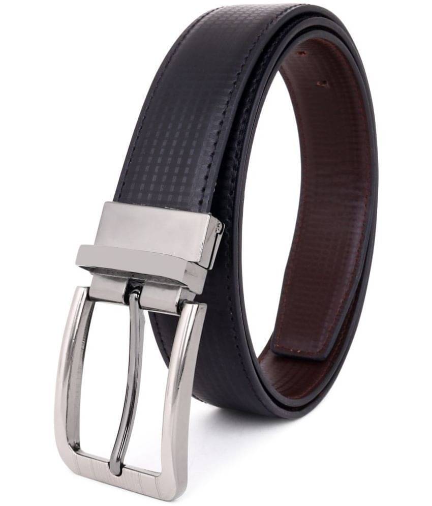 Loopa - Black Faux Leather Men's Formal Belt ( Pack of 1 ) Loopa - Black Faux Leather Men's Formal Belt ( Pack of 1 )