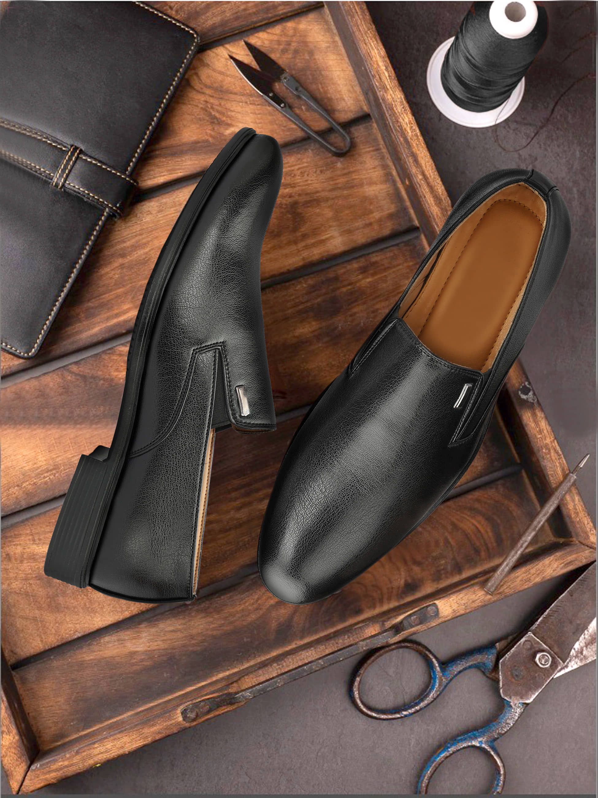 MARKRANGE Black Men's Slip On Formal Shoes - Formal Shoes | Buy online on ZillyBuy