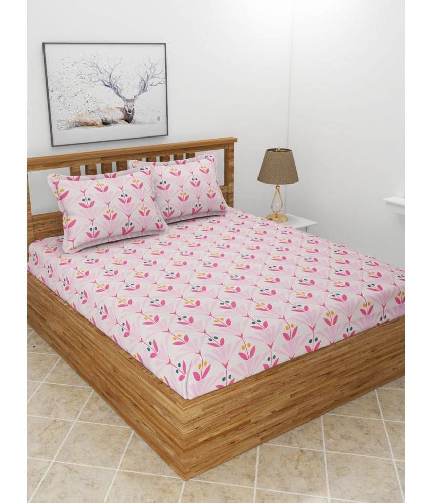 MORADO Poly Cotton 1 Double Bedsheet with 2 Pillow Covers ( Pink ) MORADO Poly Cotton 1 Double Bedsheet with 2 Pillow Covers ( Pink )
