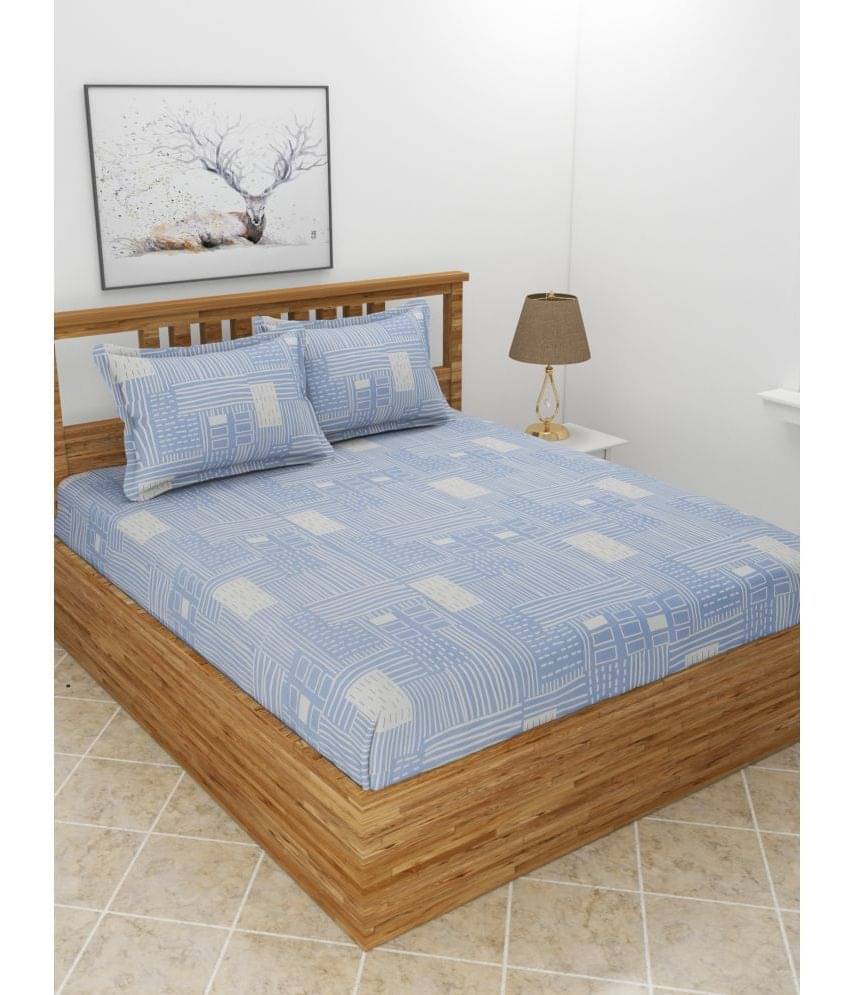 MORADO Poly Cotton 1 Double Bedsheet with 2 Pillow Covers ( Blue ) MORADO Poly Cotton 1 Double Bedsheet with 2 Pillow Covers ( Blue )