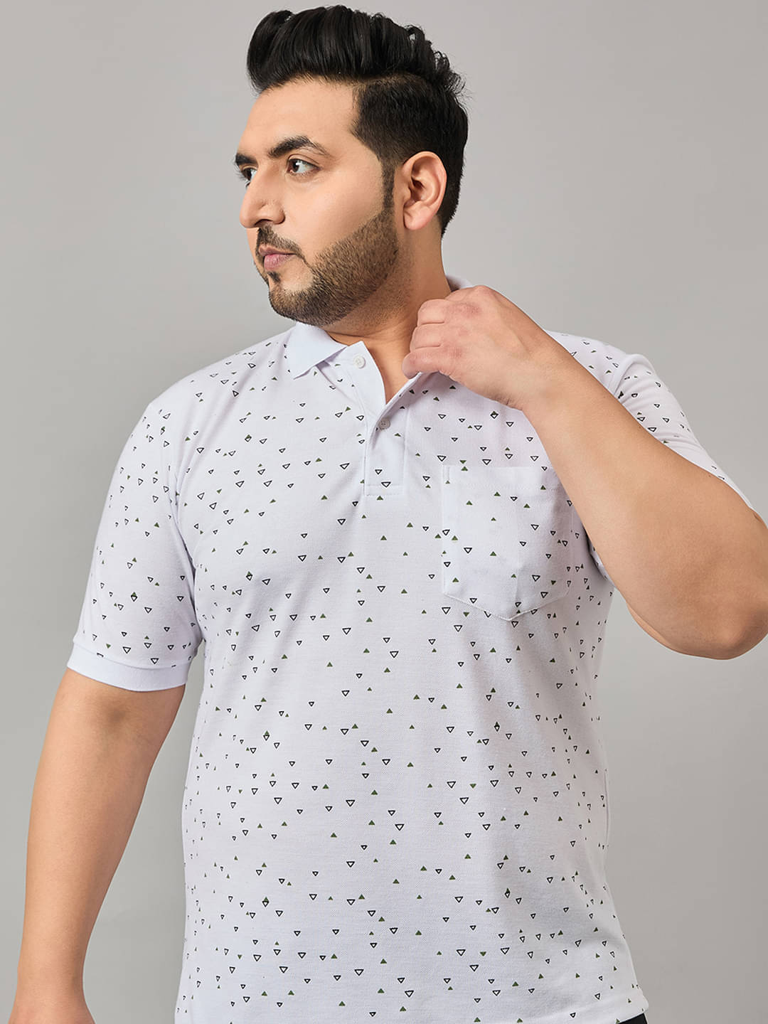     			MXN Cotton Blend Regular Fit Printed Half Sleeves Men's Polo T Shirt - White ( Pack of 1 )