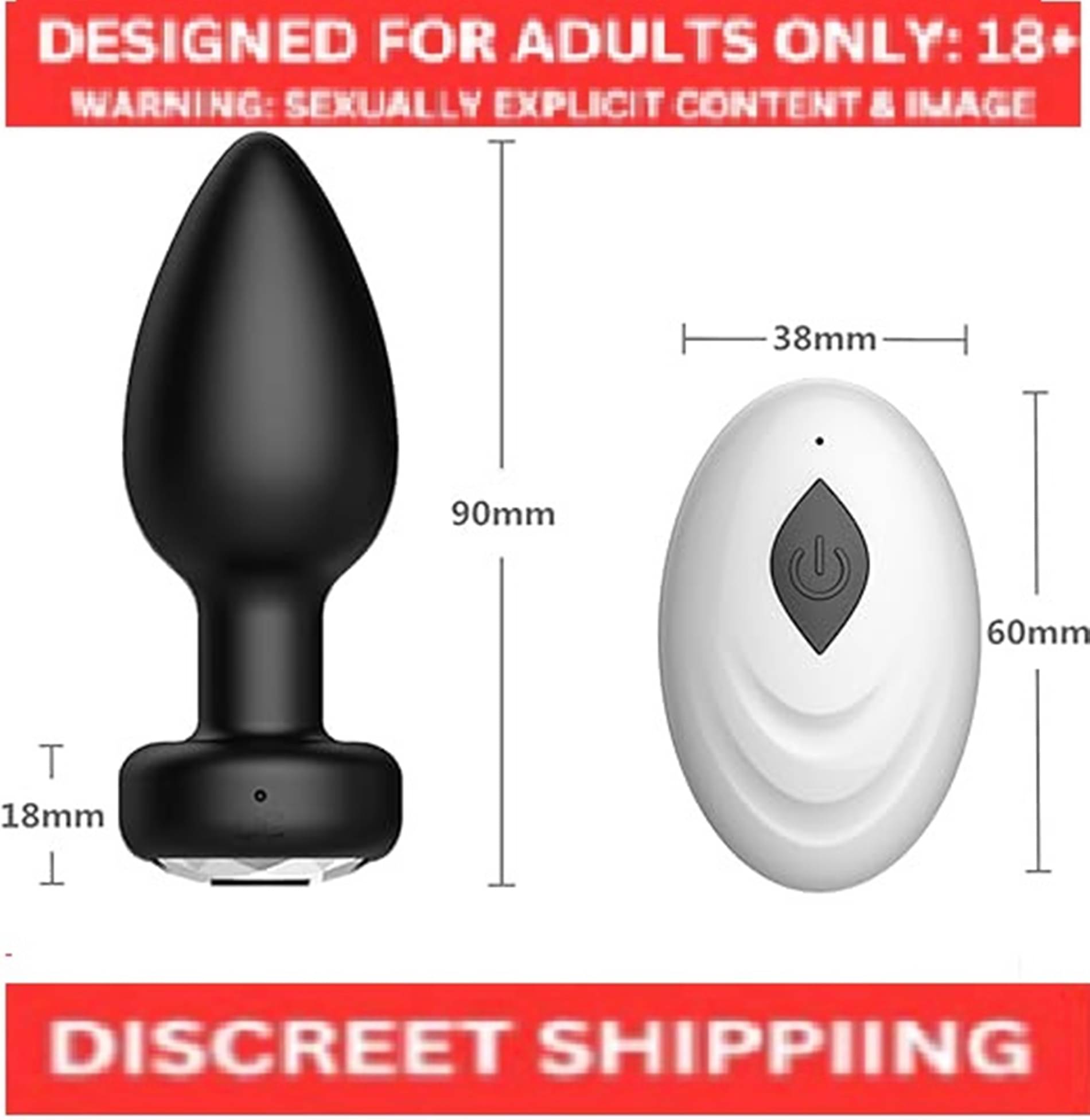     			Powerful 10 Vibration Usb Rechargable Remote Control Vibrating Anal Butt Plug For Men And Women