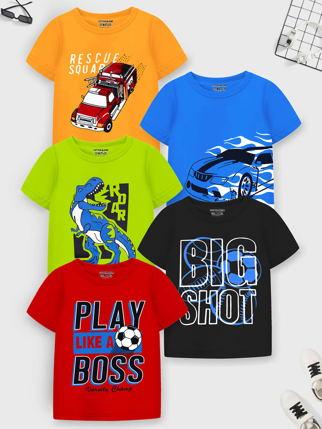 Trampoline Pack of 1 Boys Cotton Blend T-Shirt ( Multicolor1 )