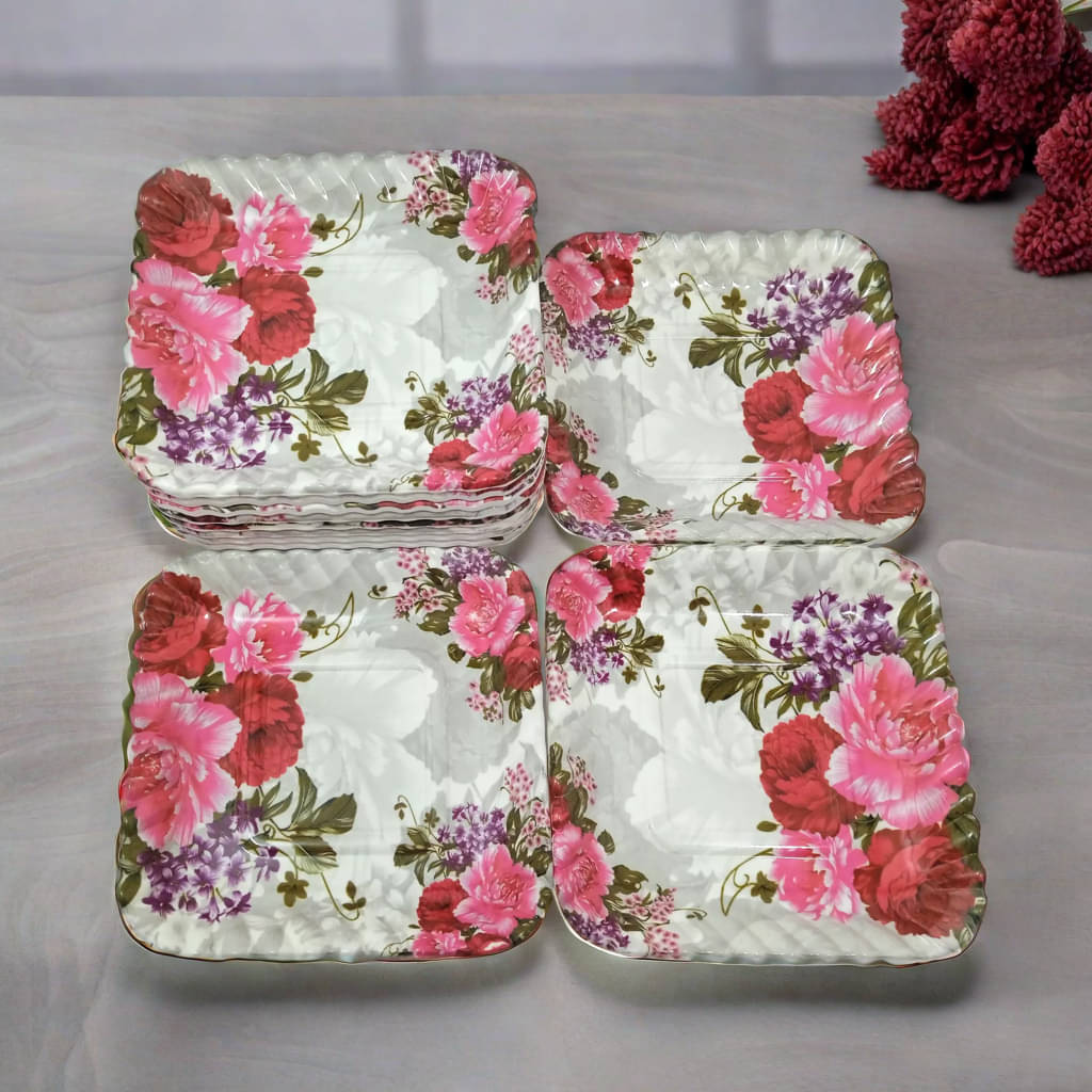 kitchrox 12 Pcs Melamine Multi Color Quarter Plate kitchrox 12 Pcs Melamine Multi Color Quarter Plate