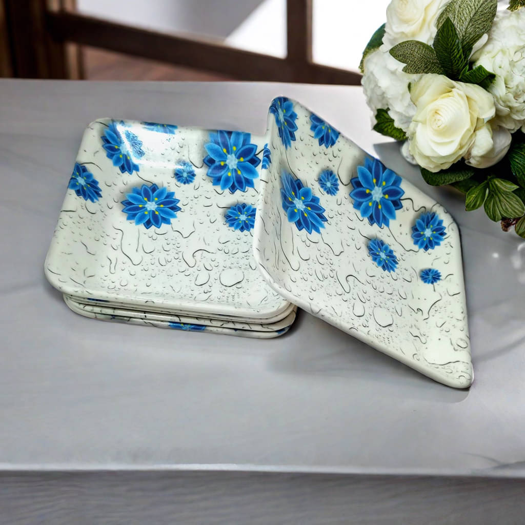     			kitchrox 6 Pcs Melamine Multi Color Quarter Plate