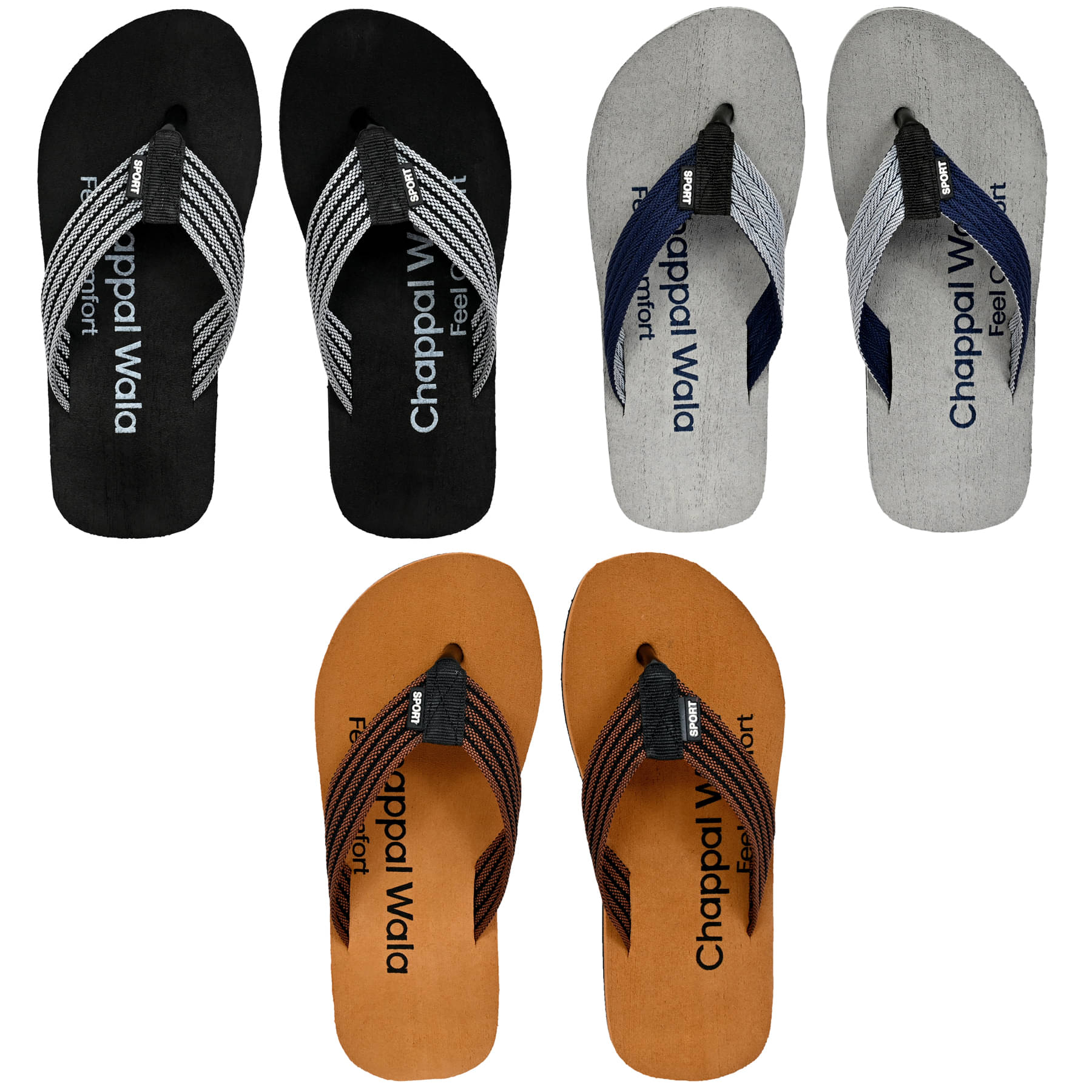     			Altek Grey Men's Thong Flip Flop