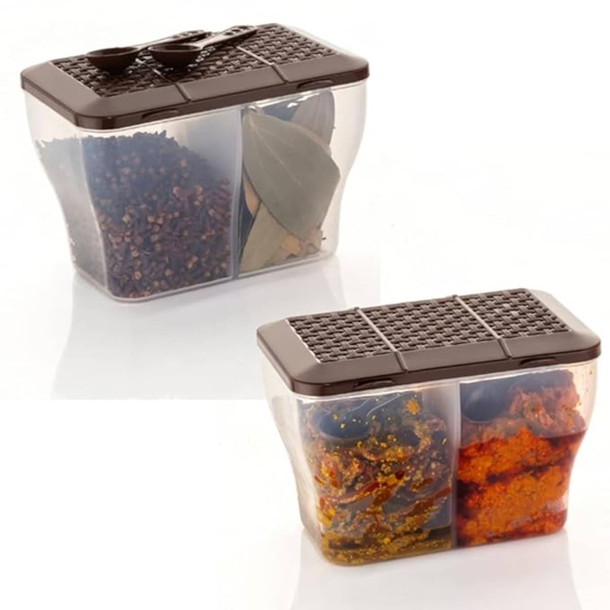     			iview kitchenware Dal/Masala/Vegetable Plastic Brown Multi-Purpose Container ( Set of 2 )