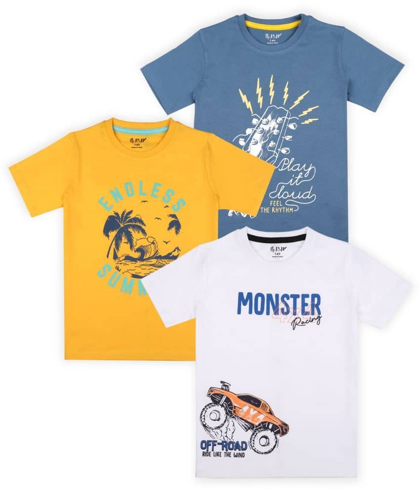J&JP Pack of 5 Boys Cotton Blend T-Shirt ( Multi Color )