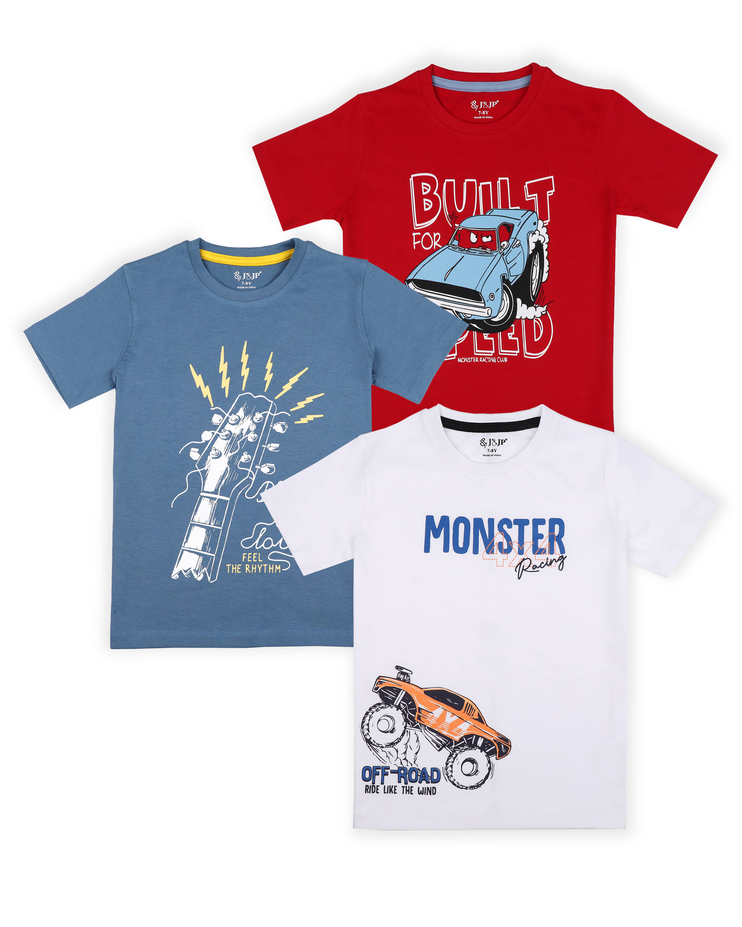     			J&JP Pack of 1 Boys Cotton Blend T-Shirt ( Multicolor )