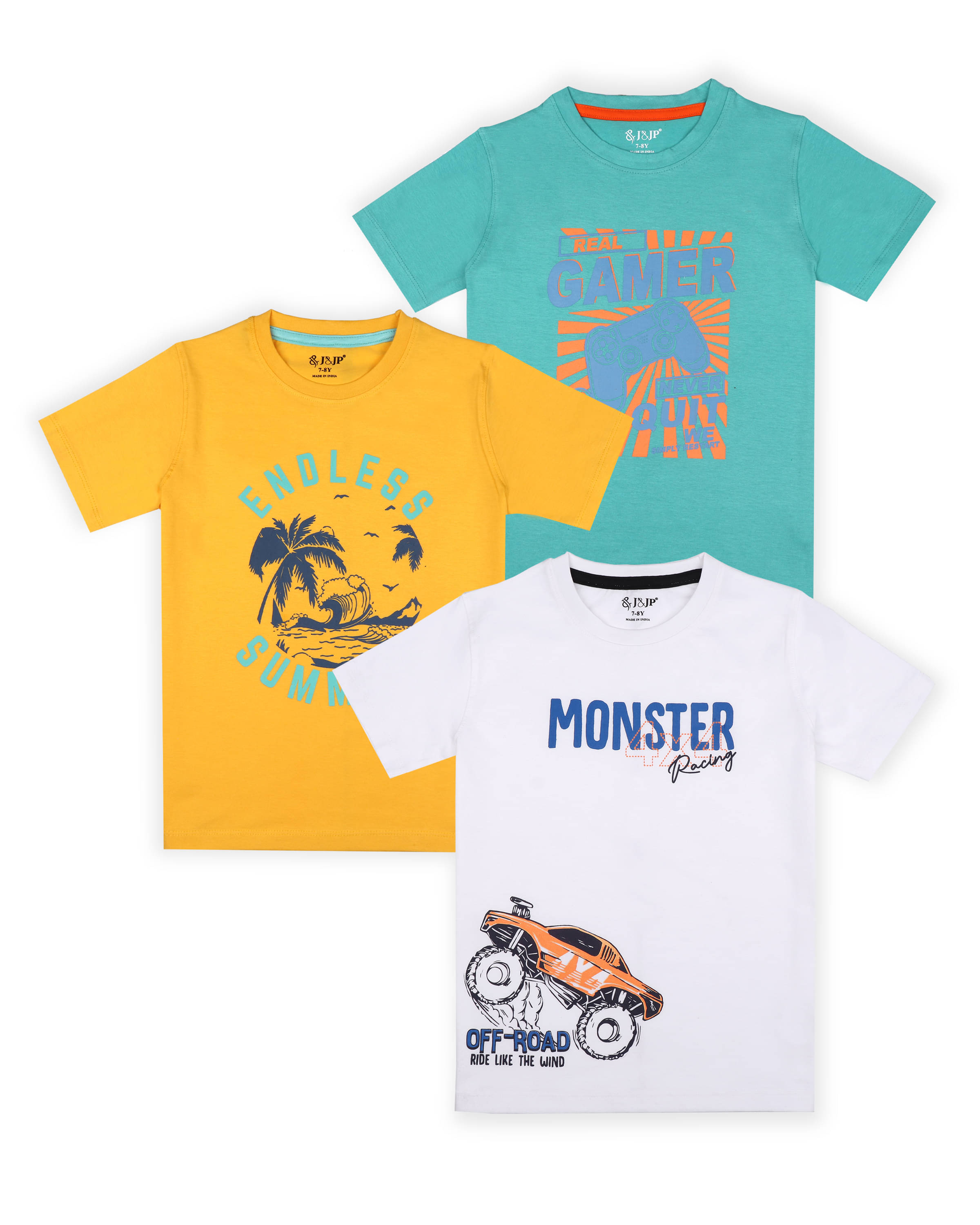     			J&JP Pack of 1 Boys Cotton Blend T-Shirt ( Multicolor )