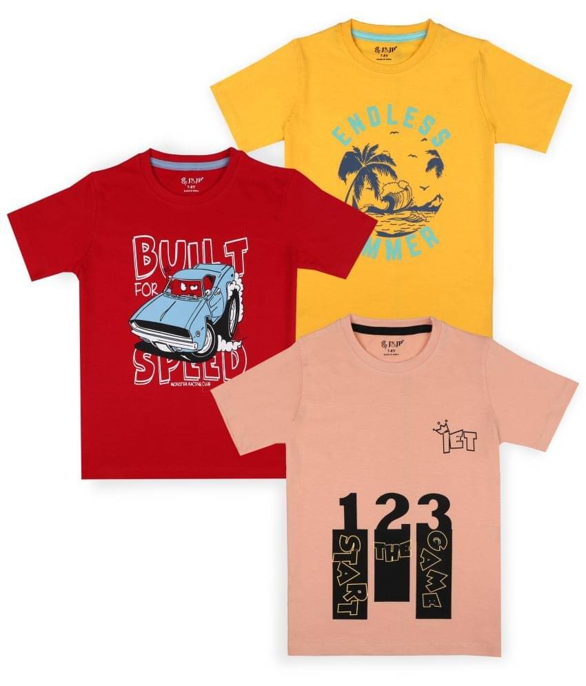     			J&JP Pack of 1 Boys Cotton Blend T-Shirt ( Multi Color )