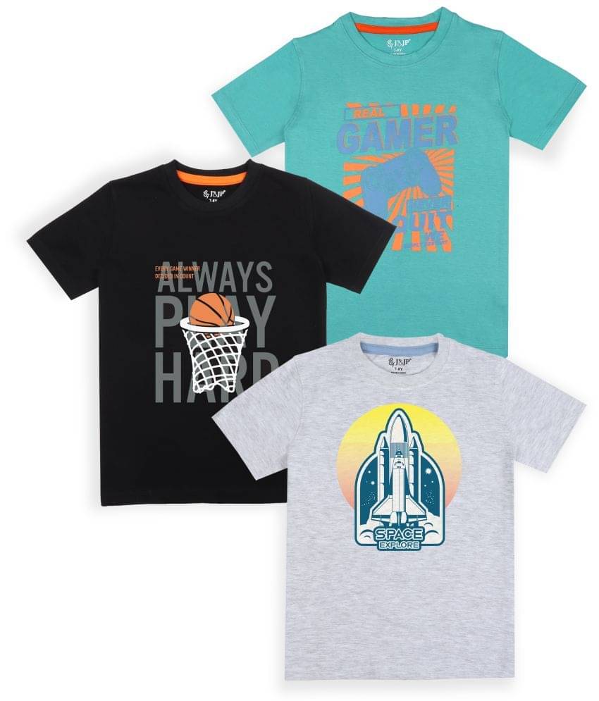     			J&JP Pack of 1 Boys Cotton Blend T-Shirt ( Multicolor )