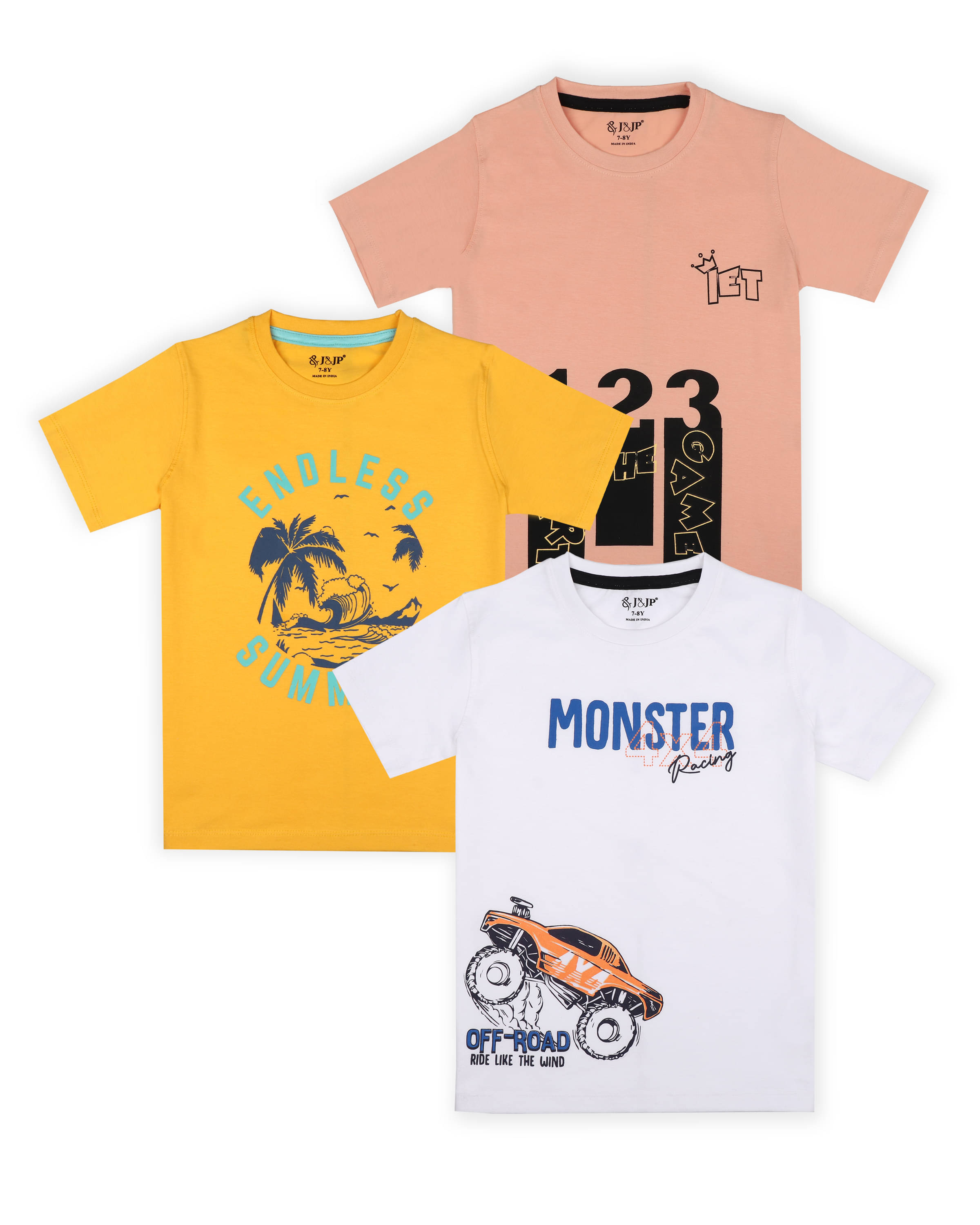     			J&JP Pack of 1 Boys Cotton Blend Polo T-Shirt ( Multi Color )