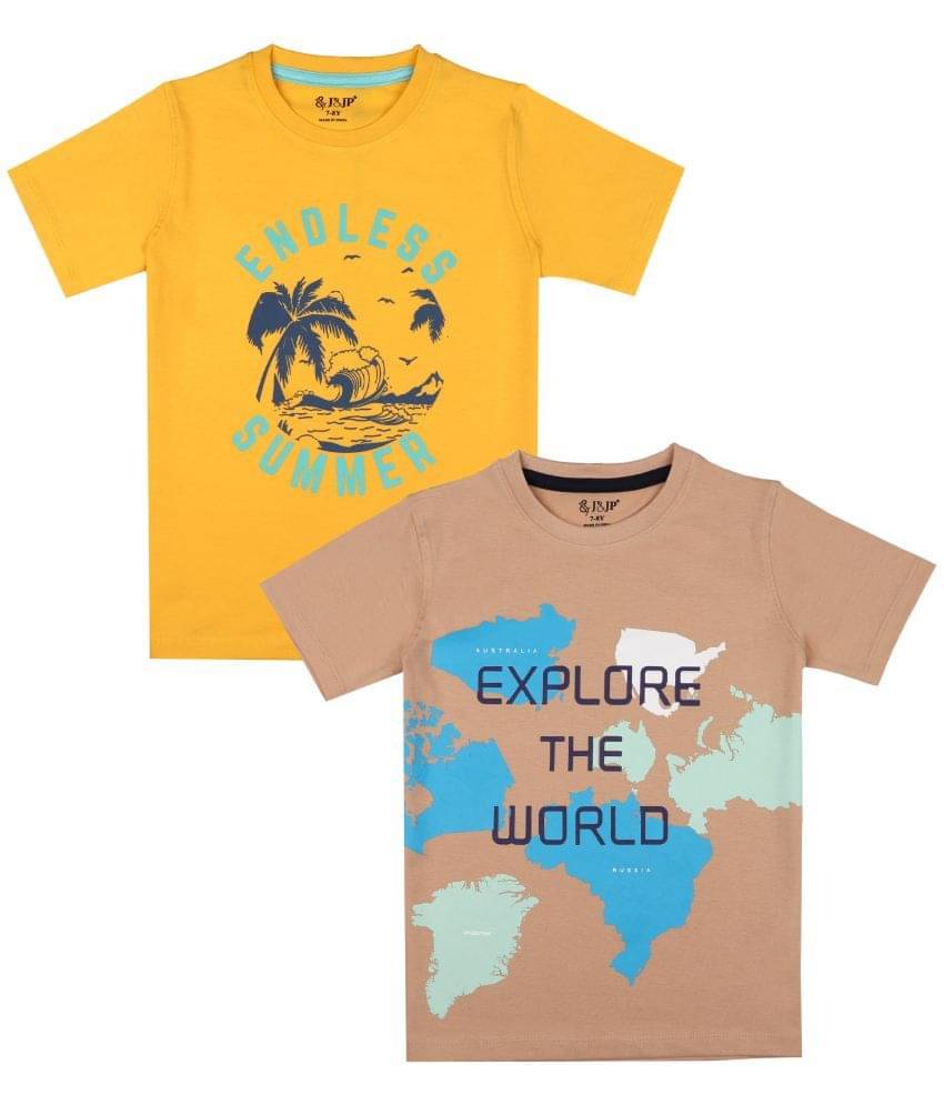     			J&JP Pack of 2 Boys Cotton Blend T-Shirt ( Multicolor )