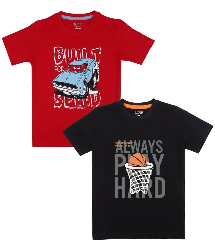 J&JP Pack of 1 Boys Cotton Blend T-Shirt ( Multicolor )