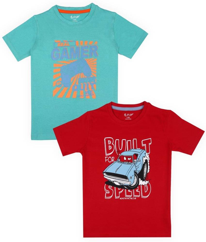     			J&JP Pack of 2 Boys Cotton Blend T-Shirt ( Multicolor )