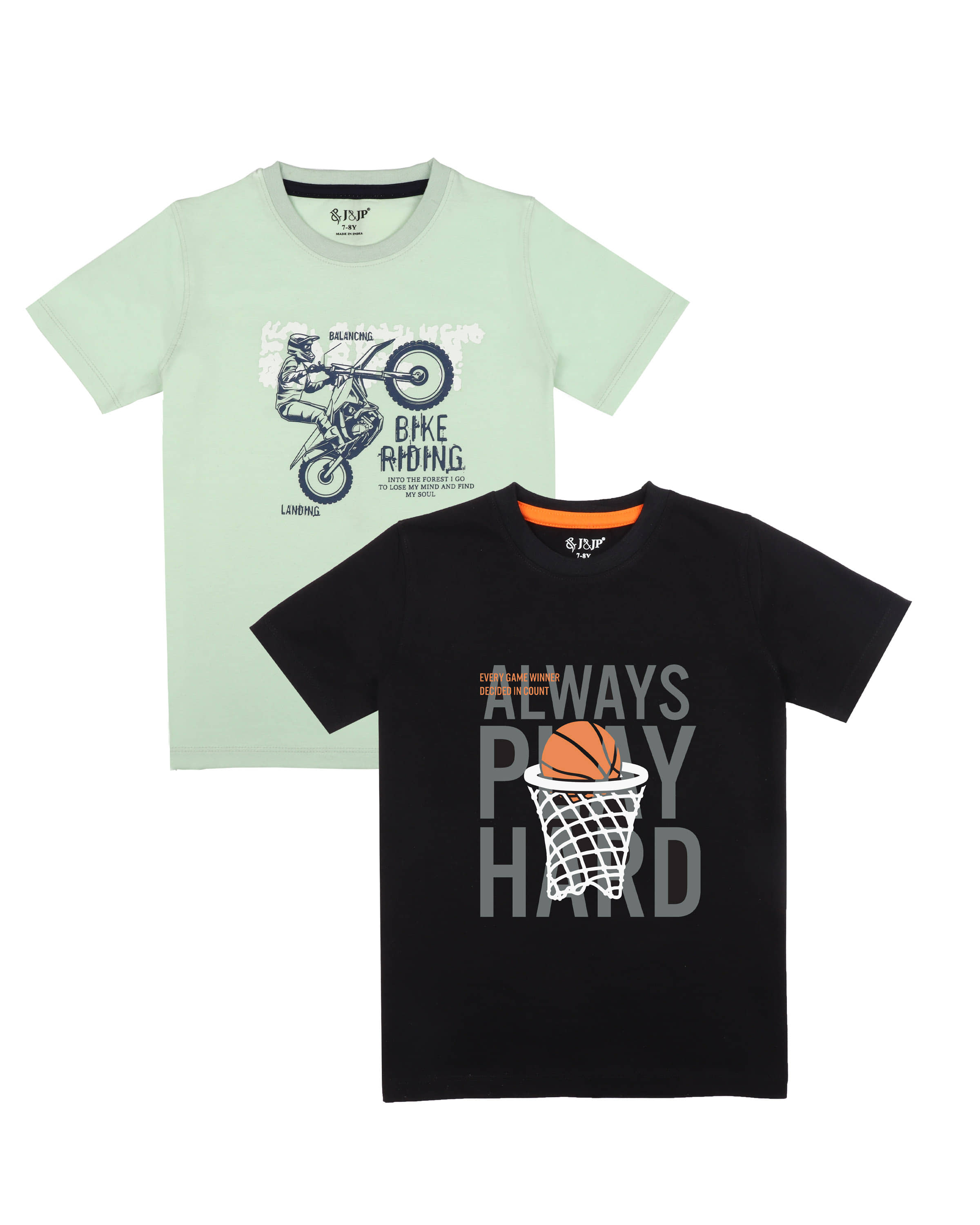 J&JP Pack of 3 Boys Cotton Blend T-Shirt ( Multicolor )