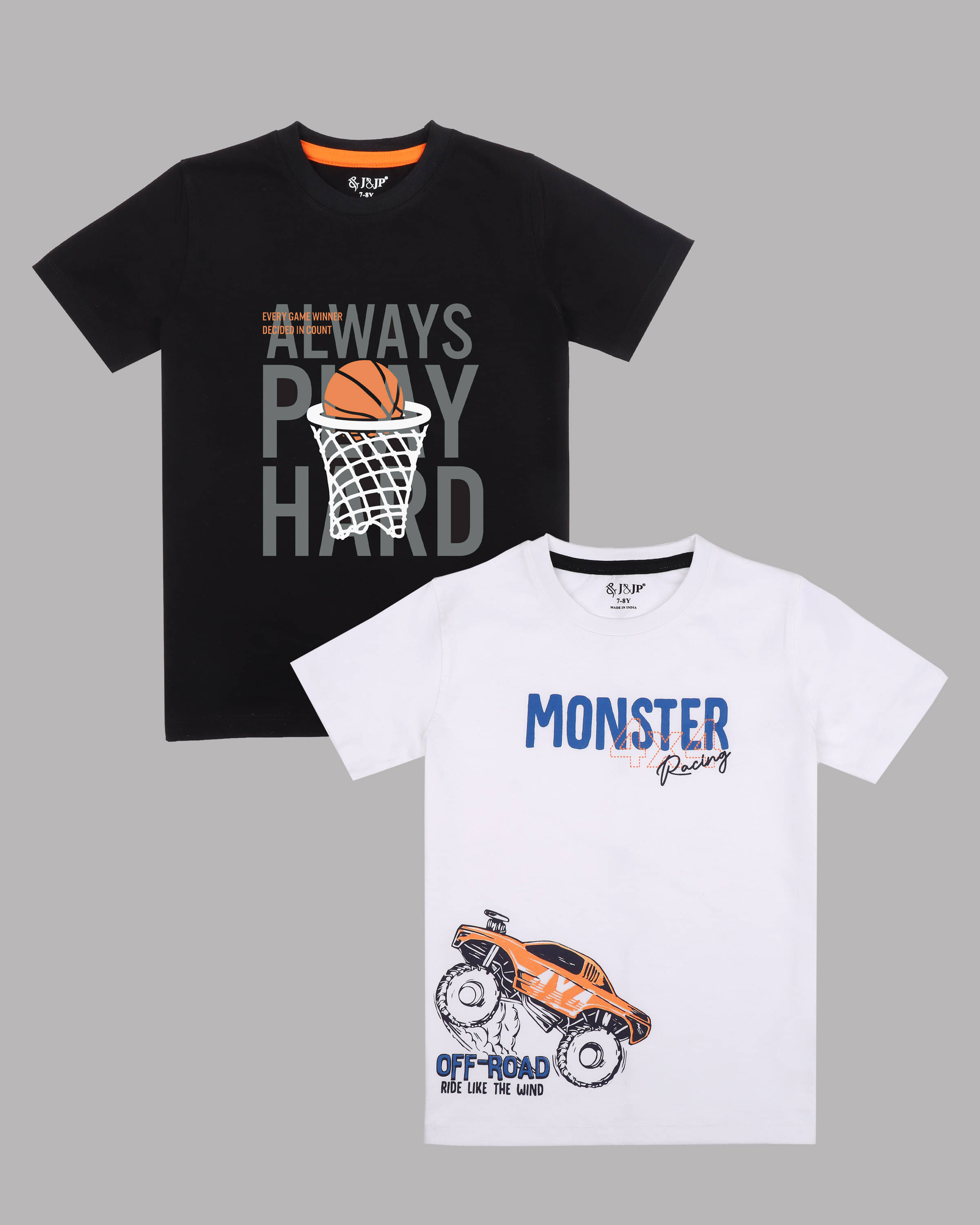     			J&JP Pack of 5 Boys Cotton Blend T-Shirt ( Multicolor )