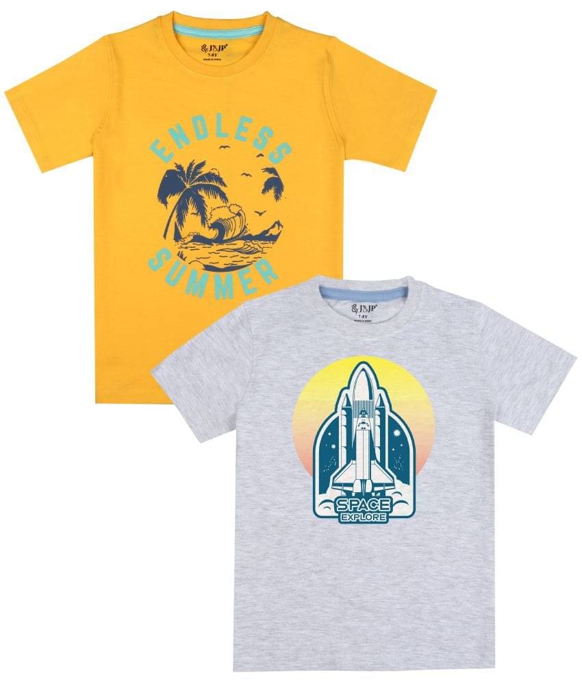     			J&JP Pack of 2 Boys Cotton Blend T-Shirt ( Multicolor )