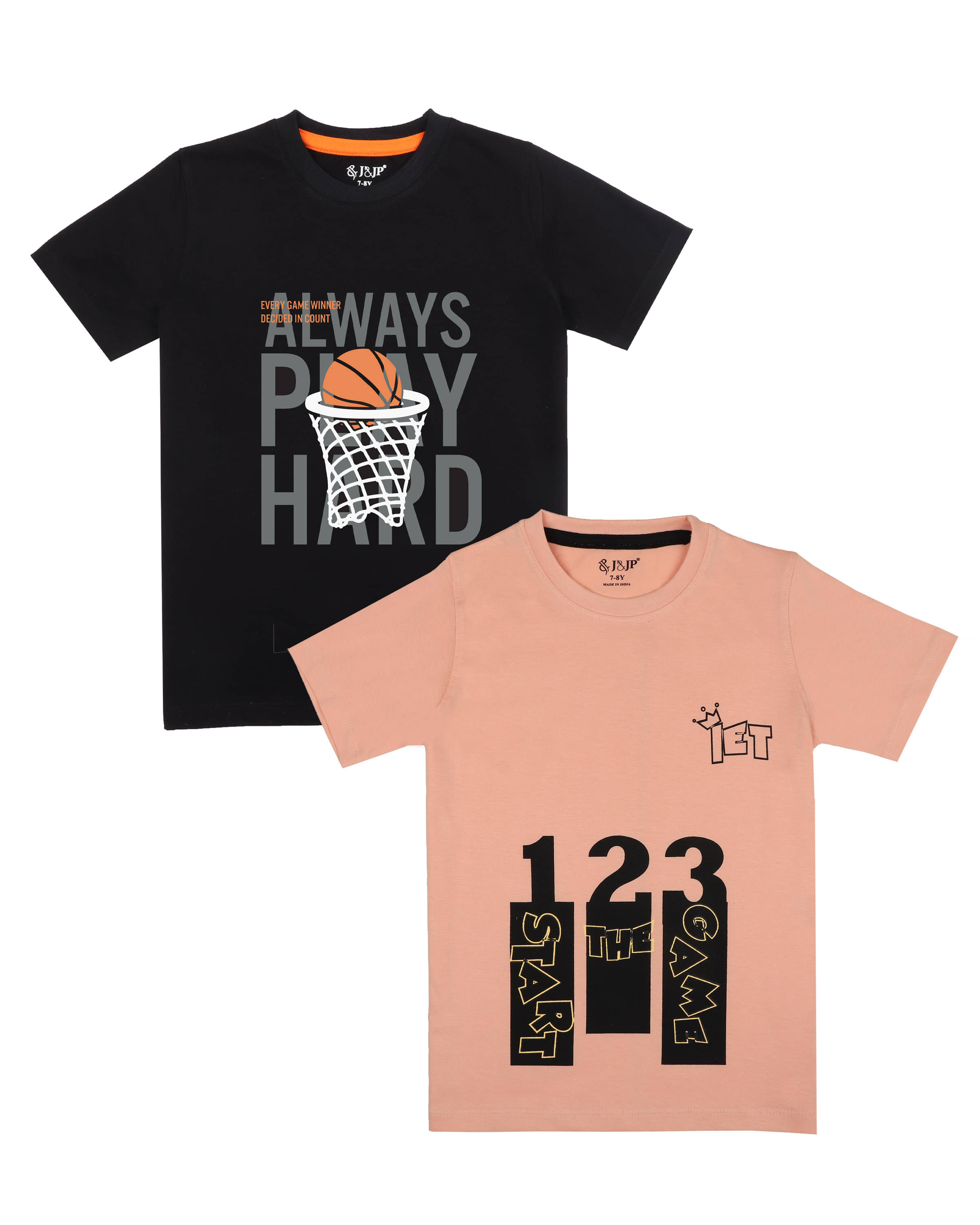    			J&JP Pack of 1 Boys Cotton Blend T-Shirt ( Multicolor )