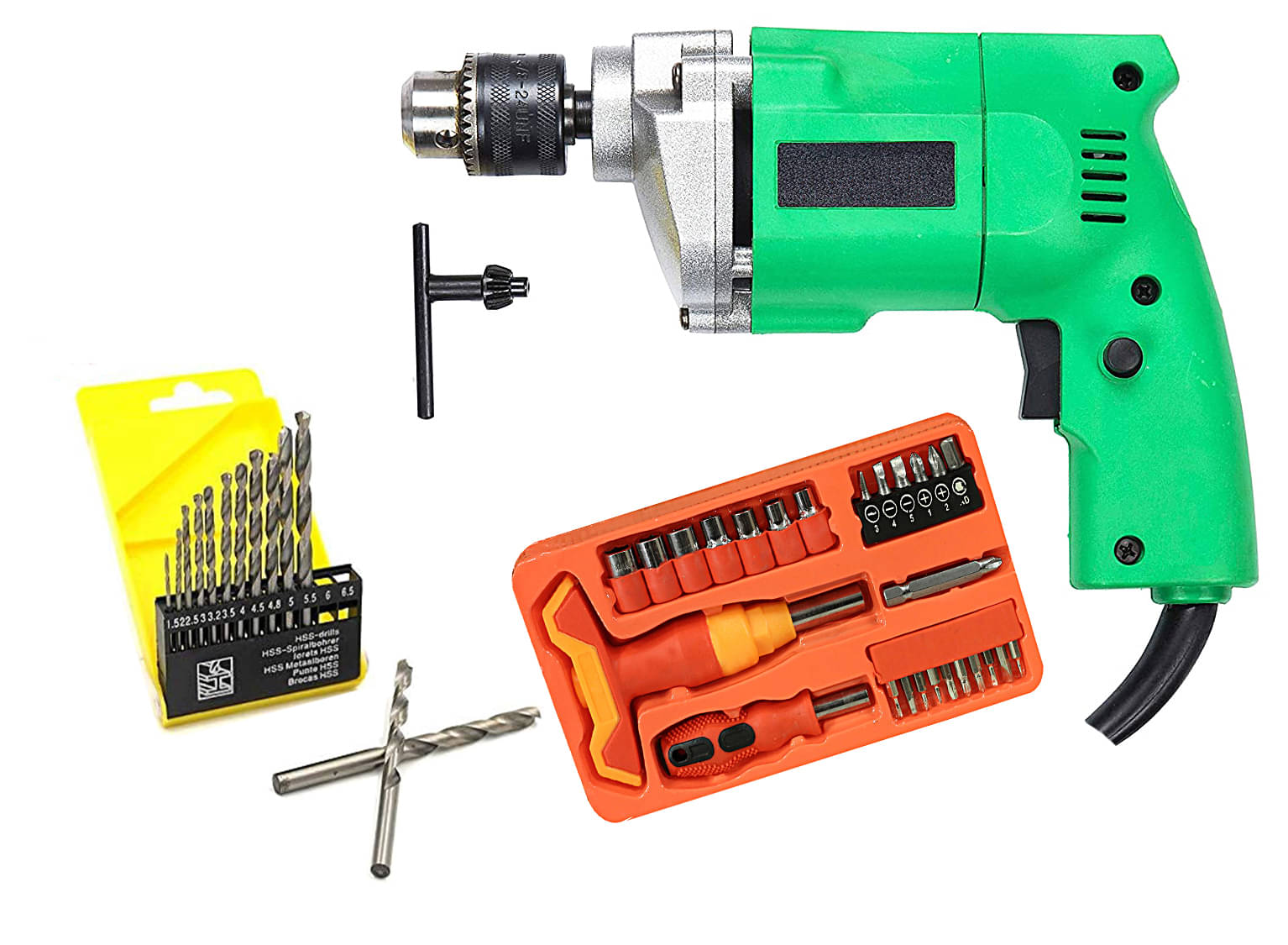     			Shopper52 - DRL13P27PC 350W 10mm Corded Drill Machine with Bits