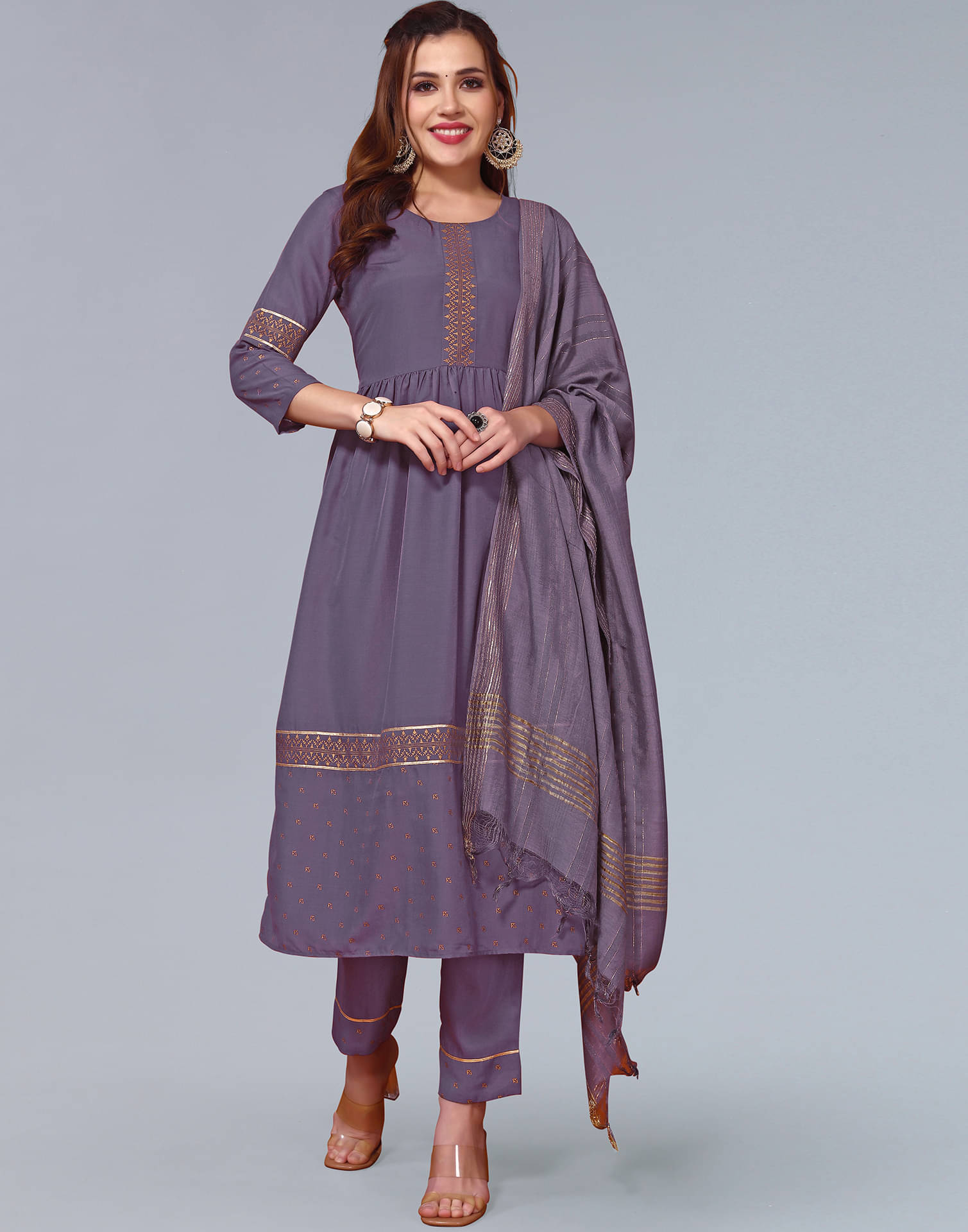 Skylee Cotton Printed Kurti With Pants Women's Stitched Salwar Suit - Purple ( Pack of 1 ) Skylee Cotton Printed Kurti With Pants Women's Stitched Salwar Suit - Purple ( Pack of 1 )