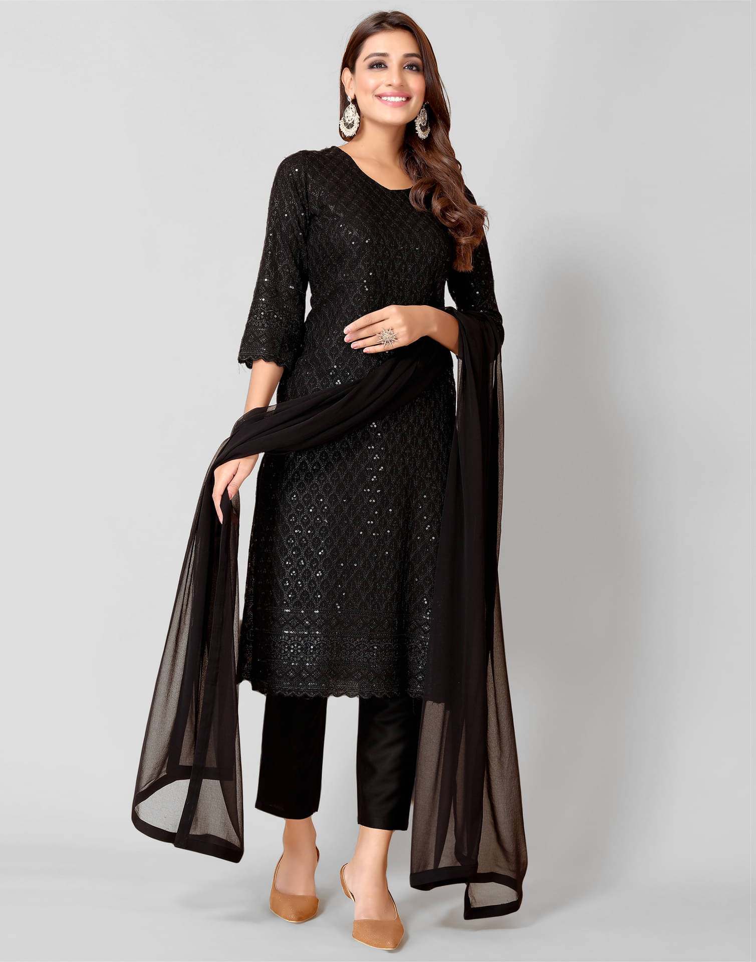 Skylee Rayon Embellished Kurti With Pants Women's Stitched Salwar Suit - Black ( Pack of 1 ) Skylee Rayon Embellished Kurti With Pants Women's Stitched Salwar Suit - Black ( Pack of 1 )