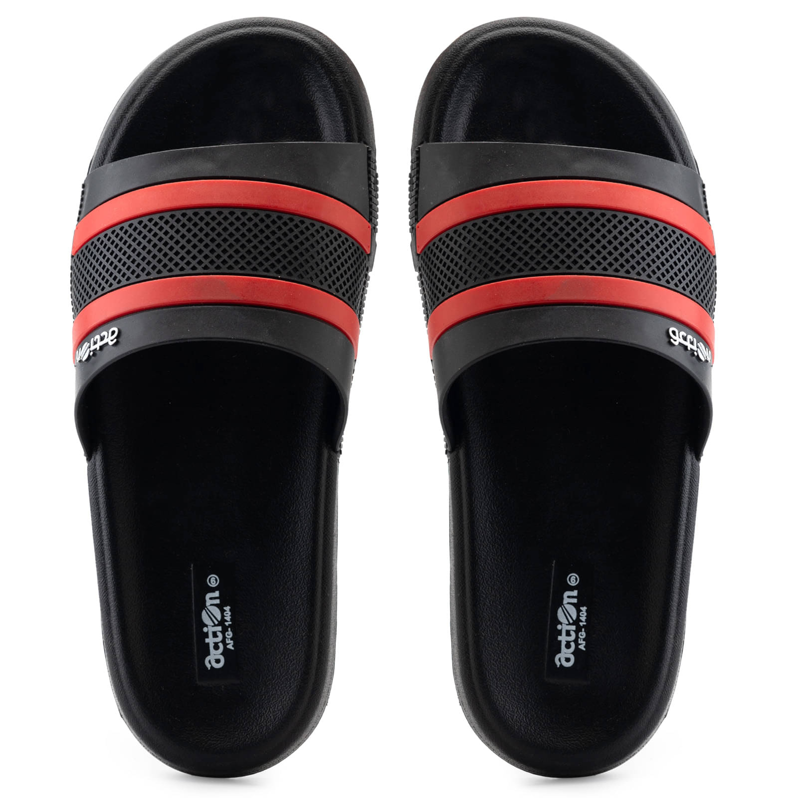     			Action Black Men's Slide Flip Flop