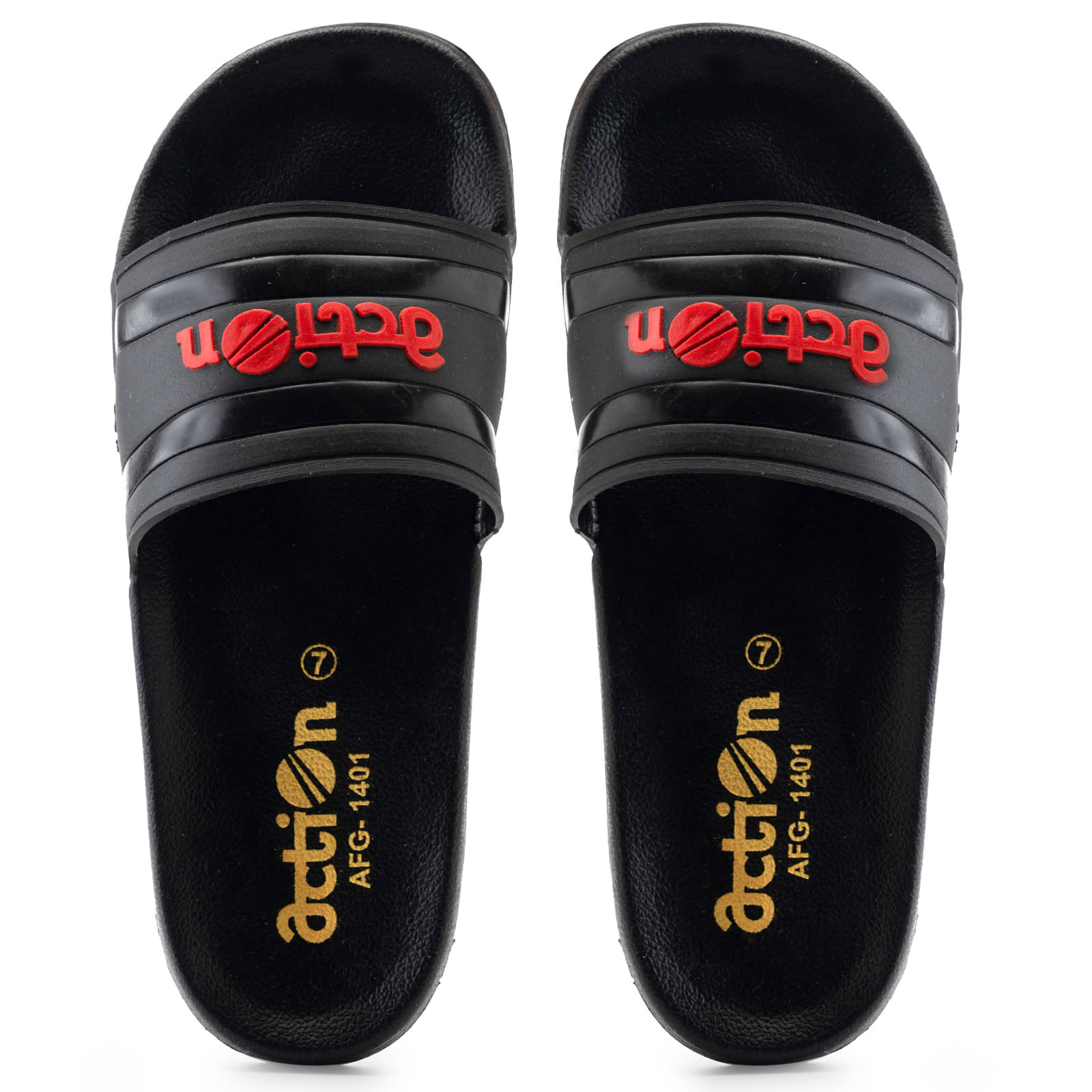     			Action Black Men's Slide Flip Flop