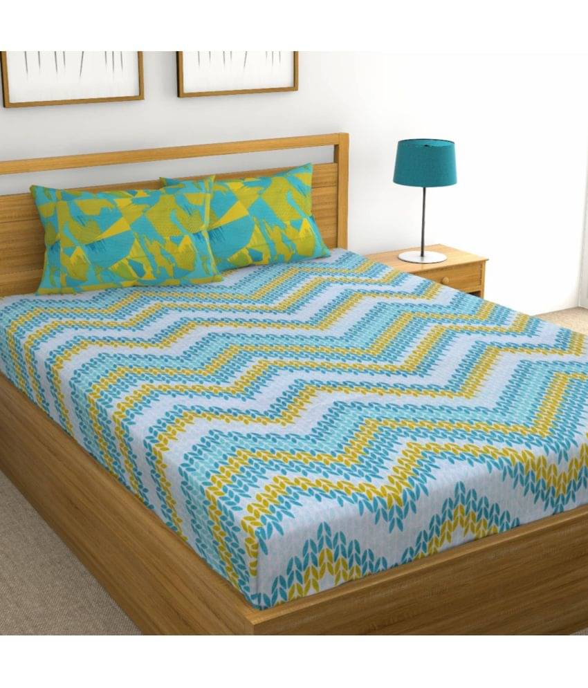 CLOTHOLOGY Cotton 1 Double Bedsheet with 2 Pillow Covers ( Blue ) CLOTHOLOGY Cotton 1 Double Bedsheet with 2 Pillow Covers ( Blue )