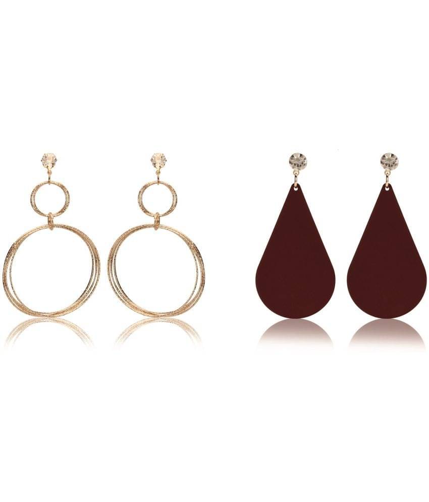     			Chocozone Multi Color Danglers Earrings ( Pack of 2 )