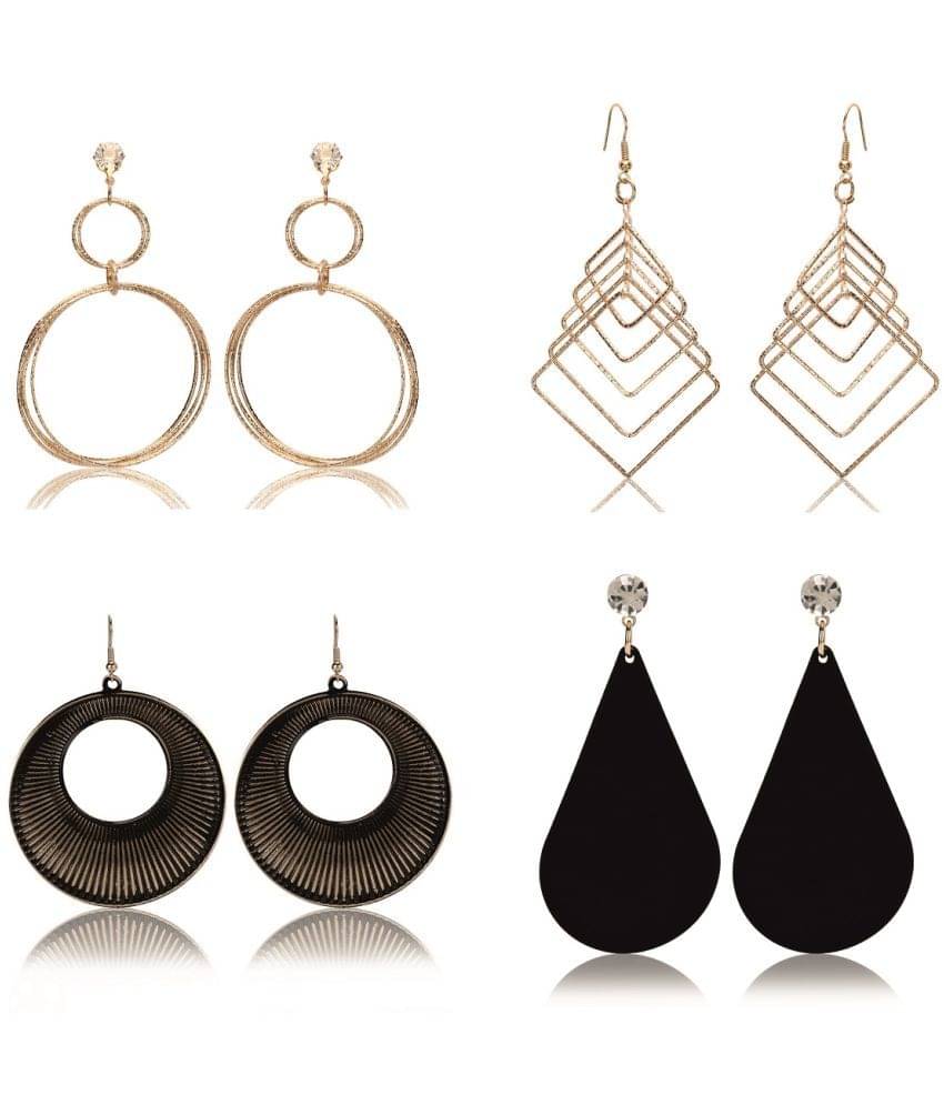     			Chocozone Multi Color Danglers Earrings ( Pack of 4 )