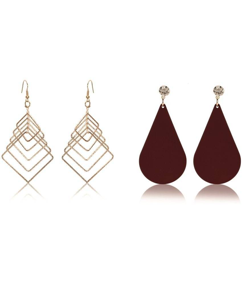     			Chocozone Multi Color Danglers Earrings ( Pack of 2 )