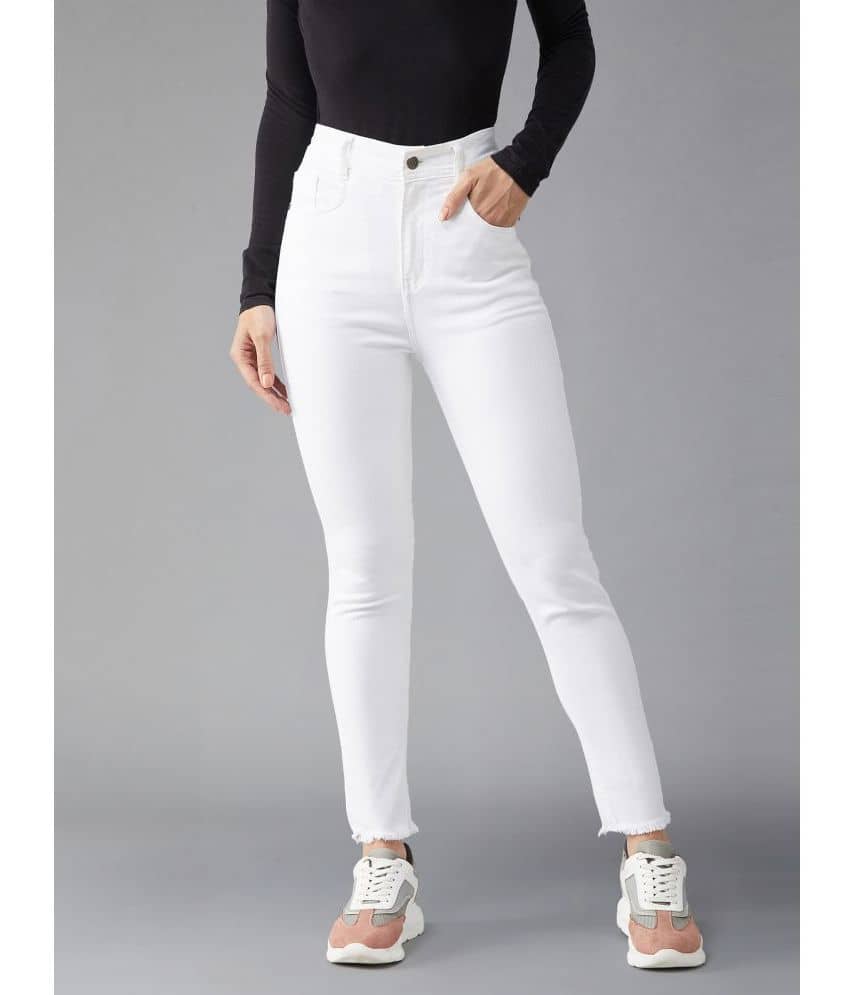 Dolce Crudo - White Denim Skinny Fit Women's Jeans ( Pack of 1 ) - Jeans | Buy online on ZillyBuy