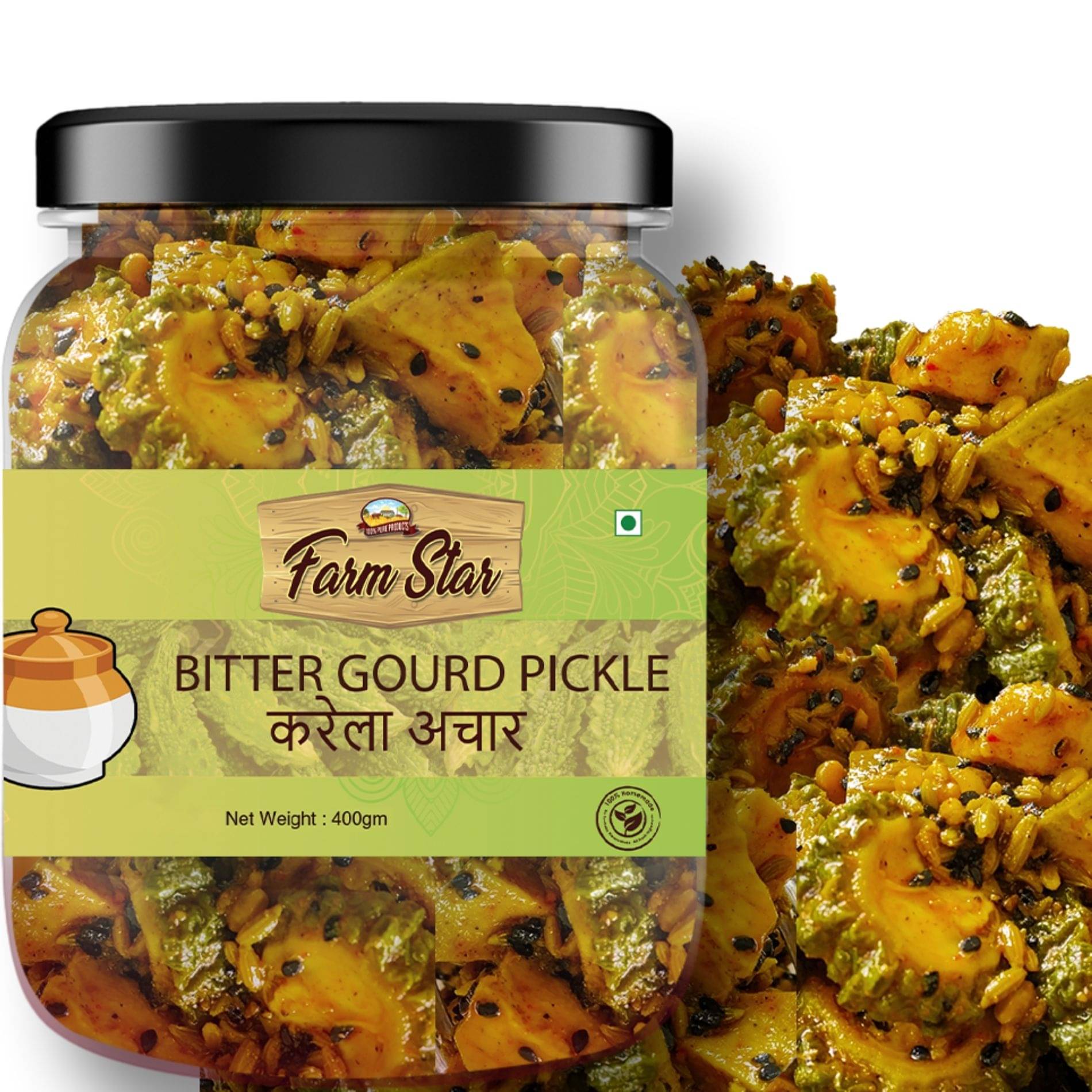 Farm Star Karela Pickle Vegetable Pickle 400 g Farm Star Karela Pickle Vegetable Pickle 400 g