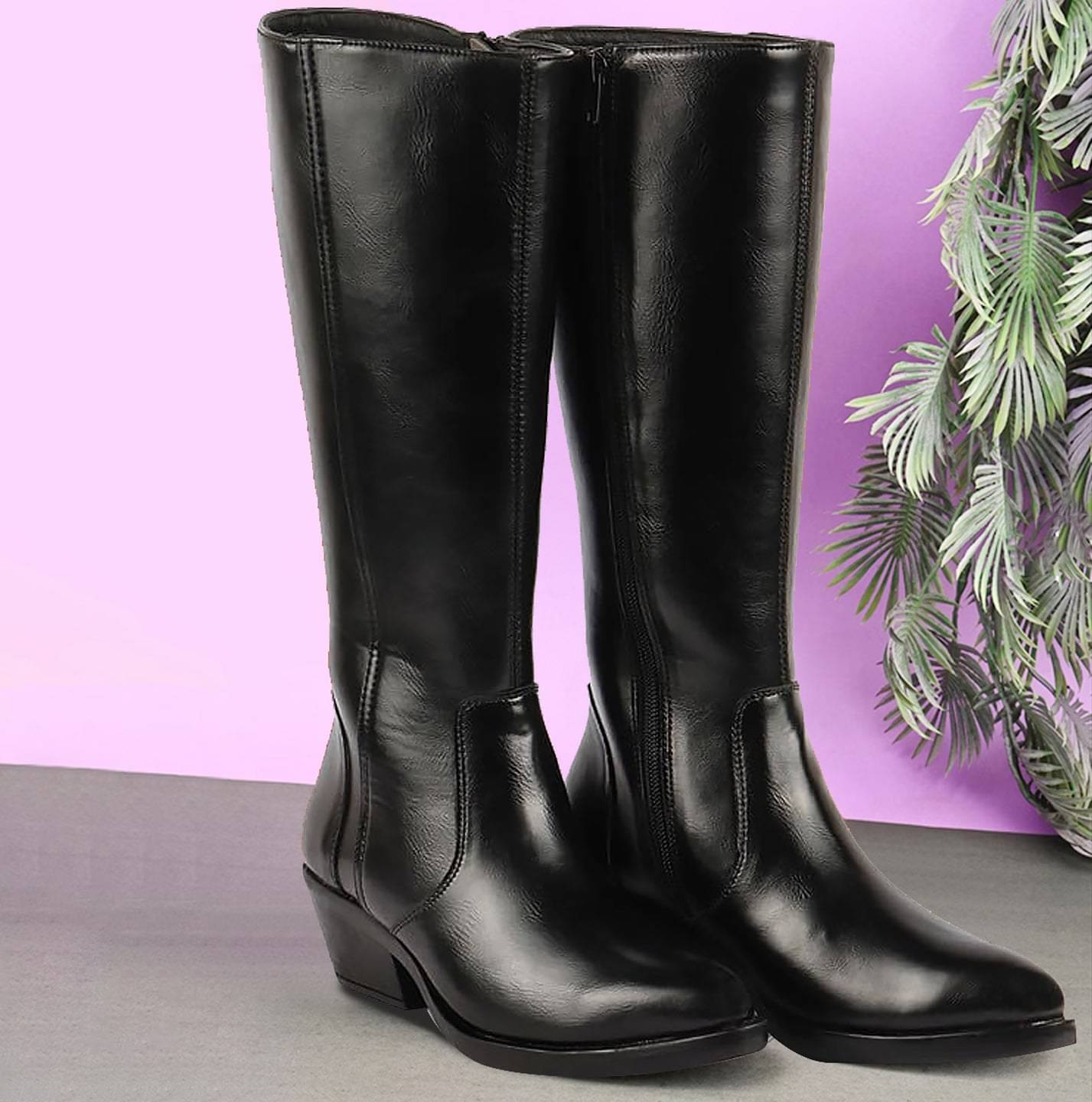     			Fausto Black Women's Knee Length Boots