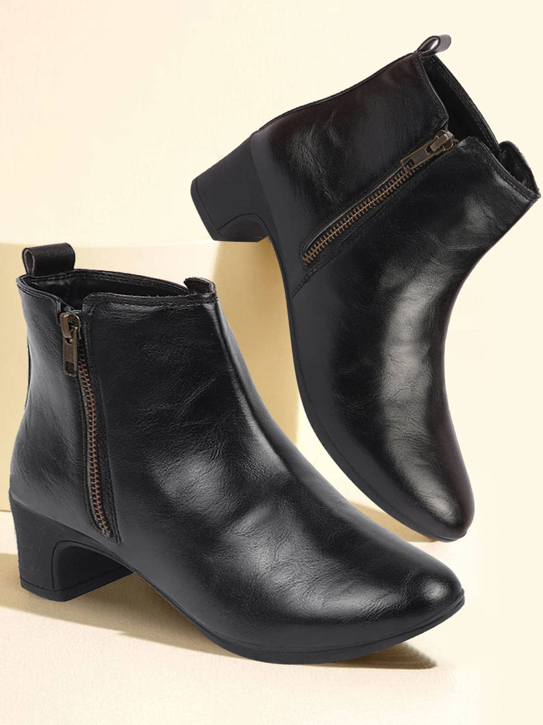     			Fausto Black Women's Mid Calf Length Boots