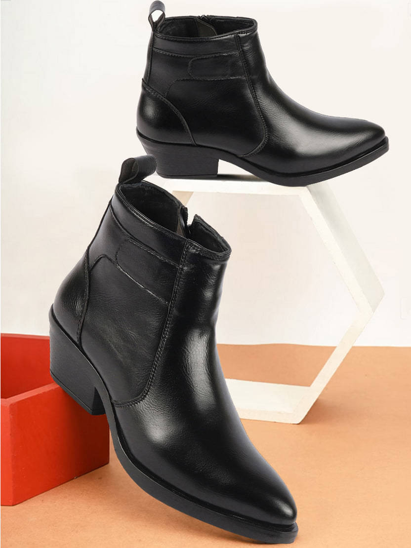     			Fausto Black Women's Mid Calf Length Boots