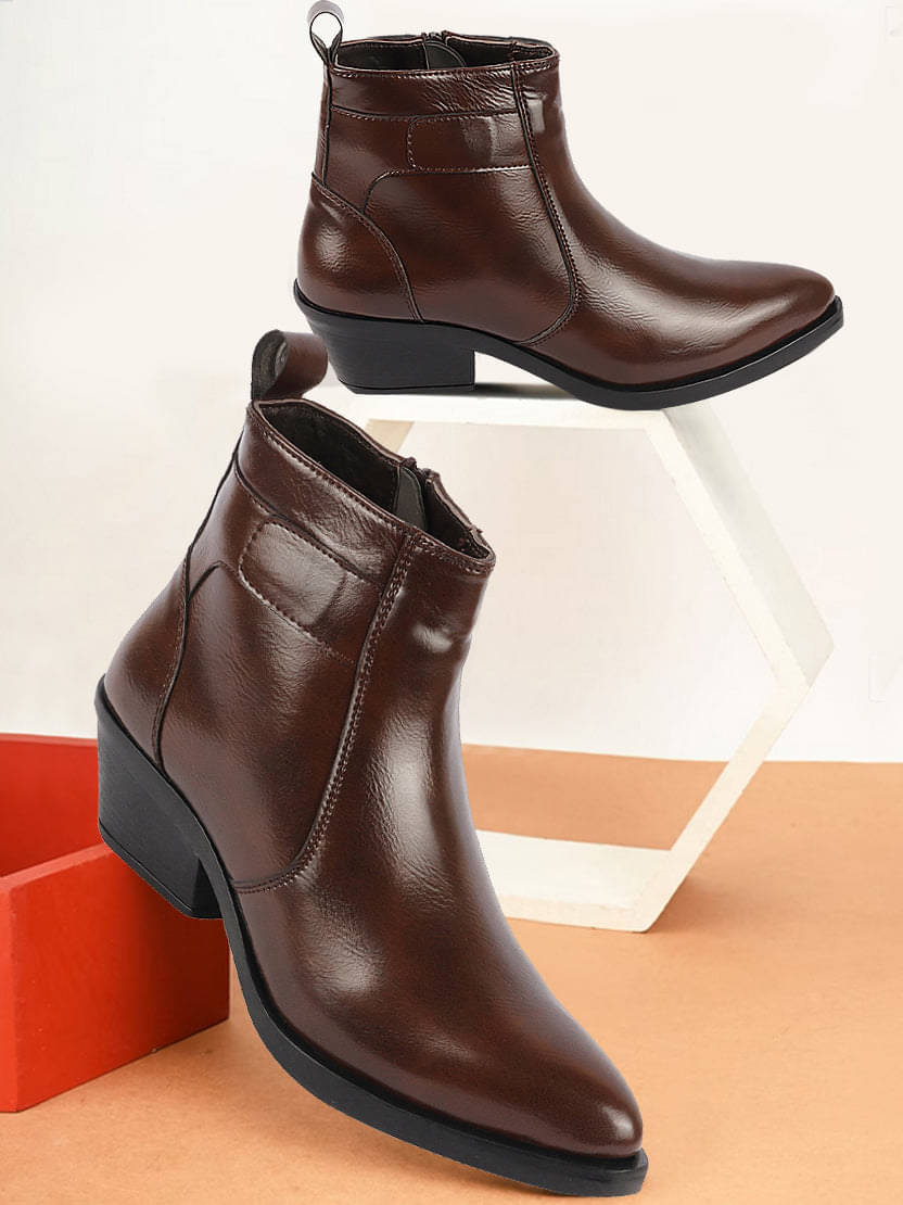     			Fausto Brown Women's Mid Calf Length Boots