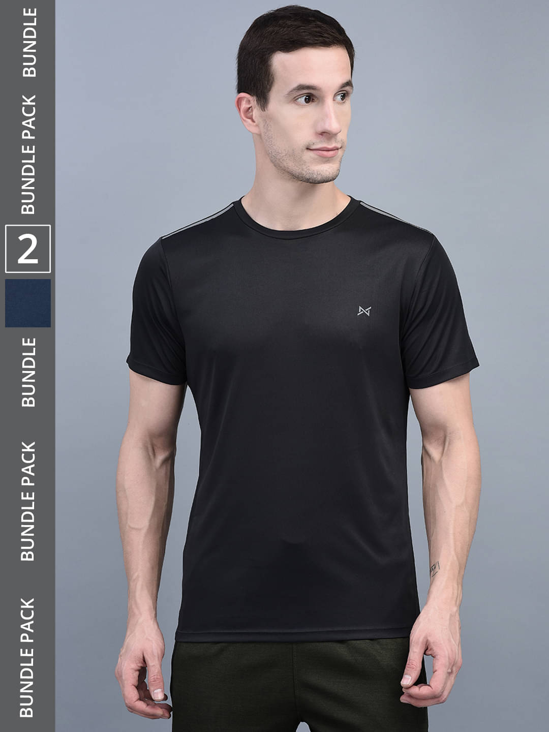 Force NXT Pack of 2 Cotton Blend Regular Fit Men's T-Shirt ( Multicolor ) Force NXT Pack of 2 Cotton Blend Regular Fit Men's T-Shirt ( Multicolor )