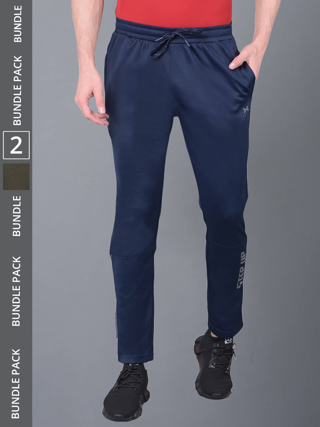     			Force NXT Multi Polyester Men's Sports Trackpants ( Pack of 2 )