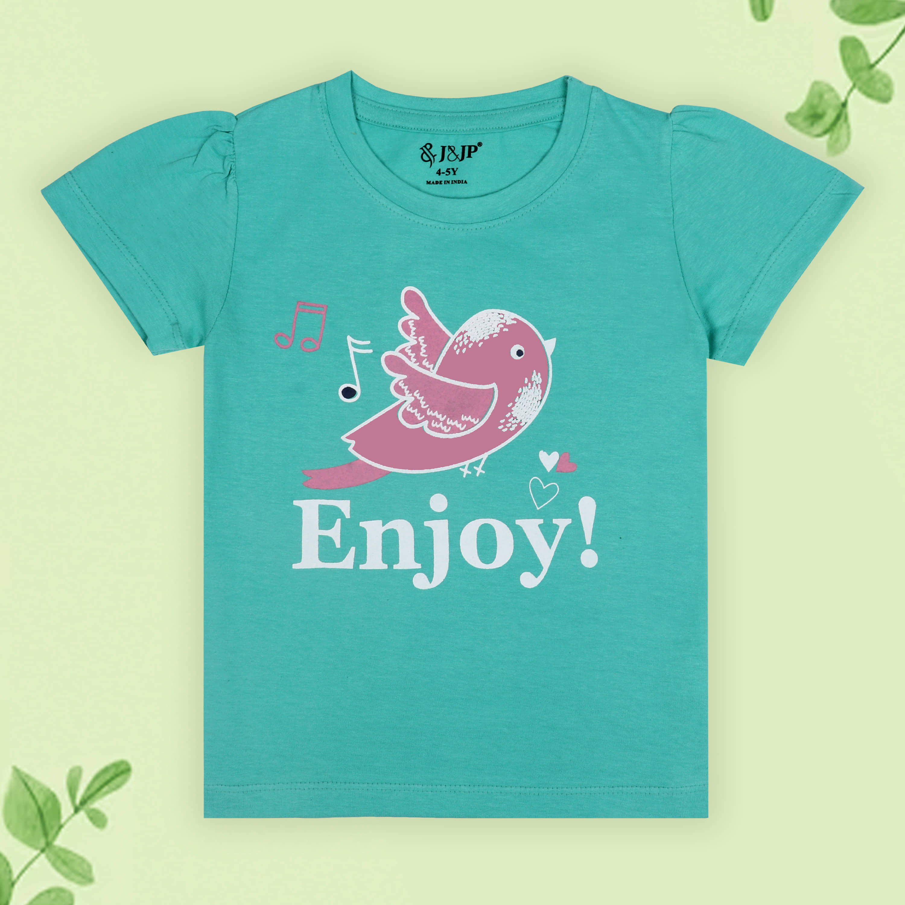 J&JP Pack of 1 Girls Cotton T-Shirt ( Blue )