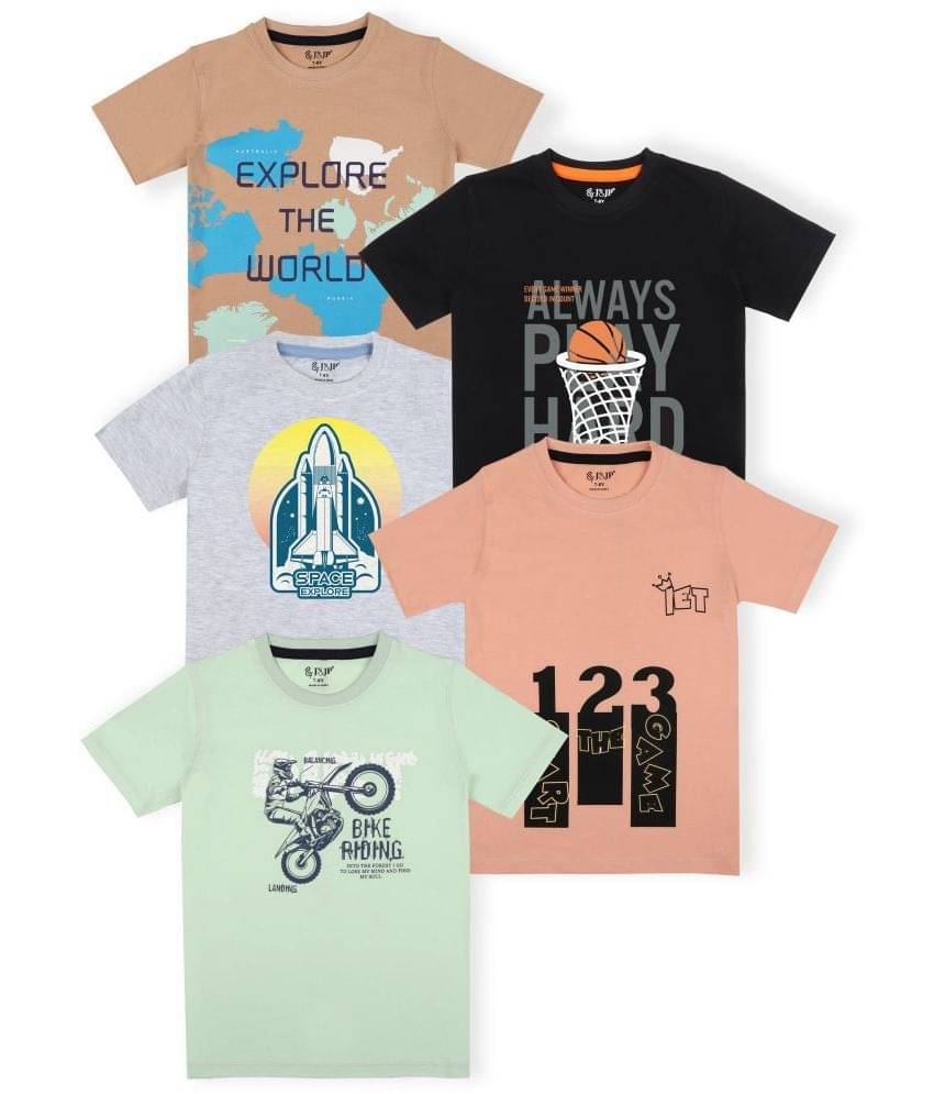     			J&JP Pack of 3 Boys Cotton Blend T-Shirt ( Multicolor )