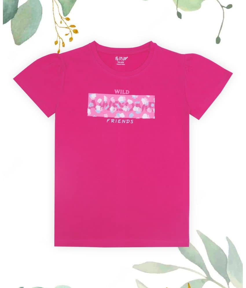 J&JP Pack of 1 Girls Cotton T-Shirt ( Pink )