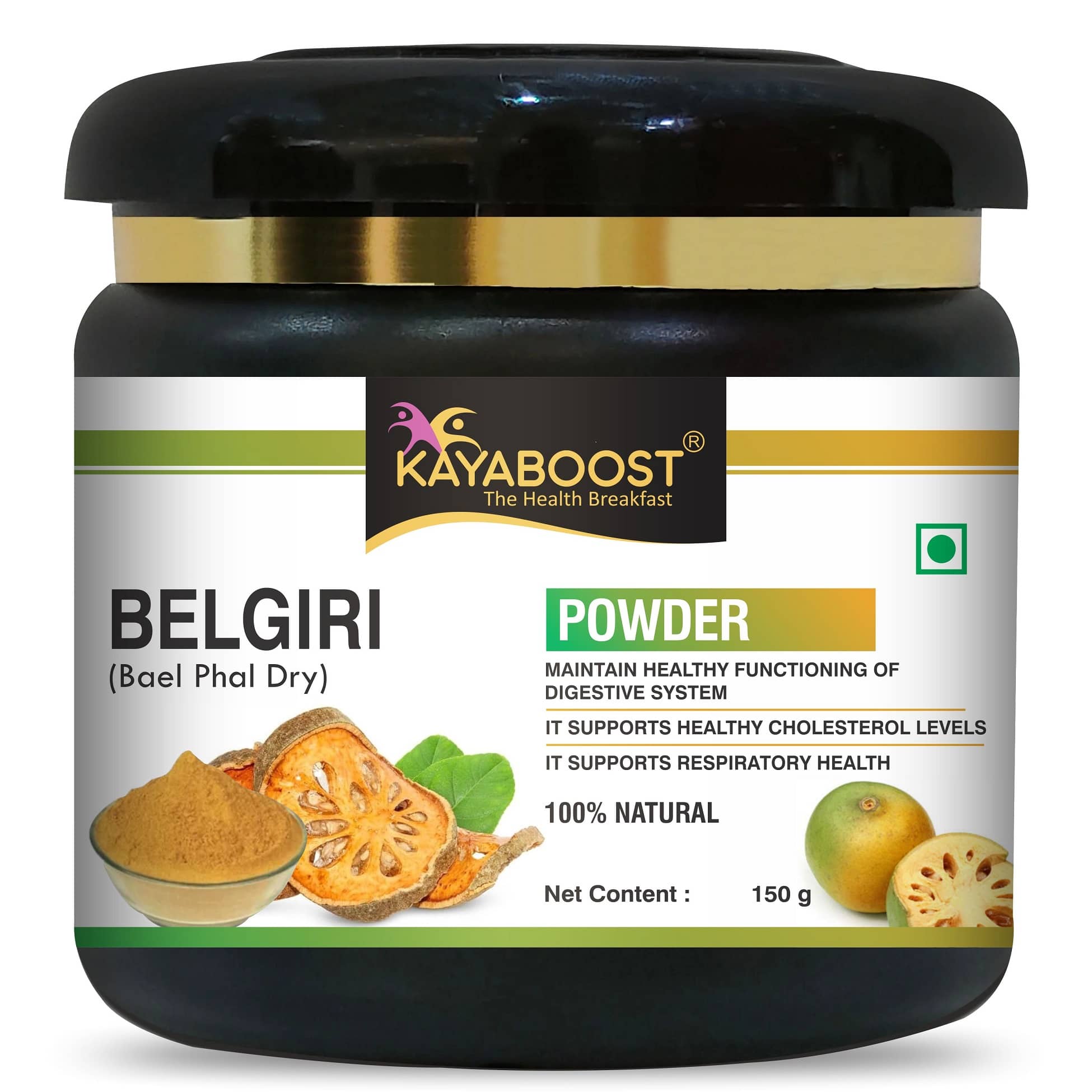 KAYABOOST Belgiri Powder - Bealgiri - Bael Phal Dry - Aegle Marmelos - Wood Apple (150 g)
