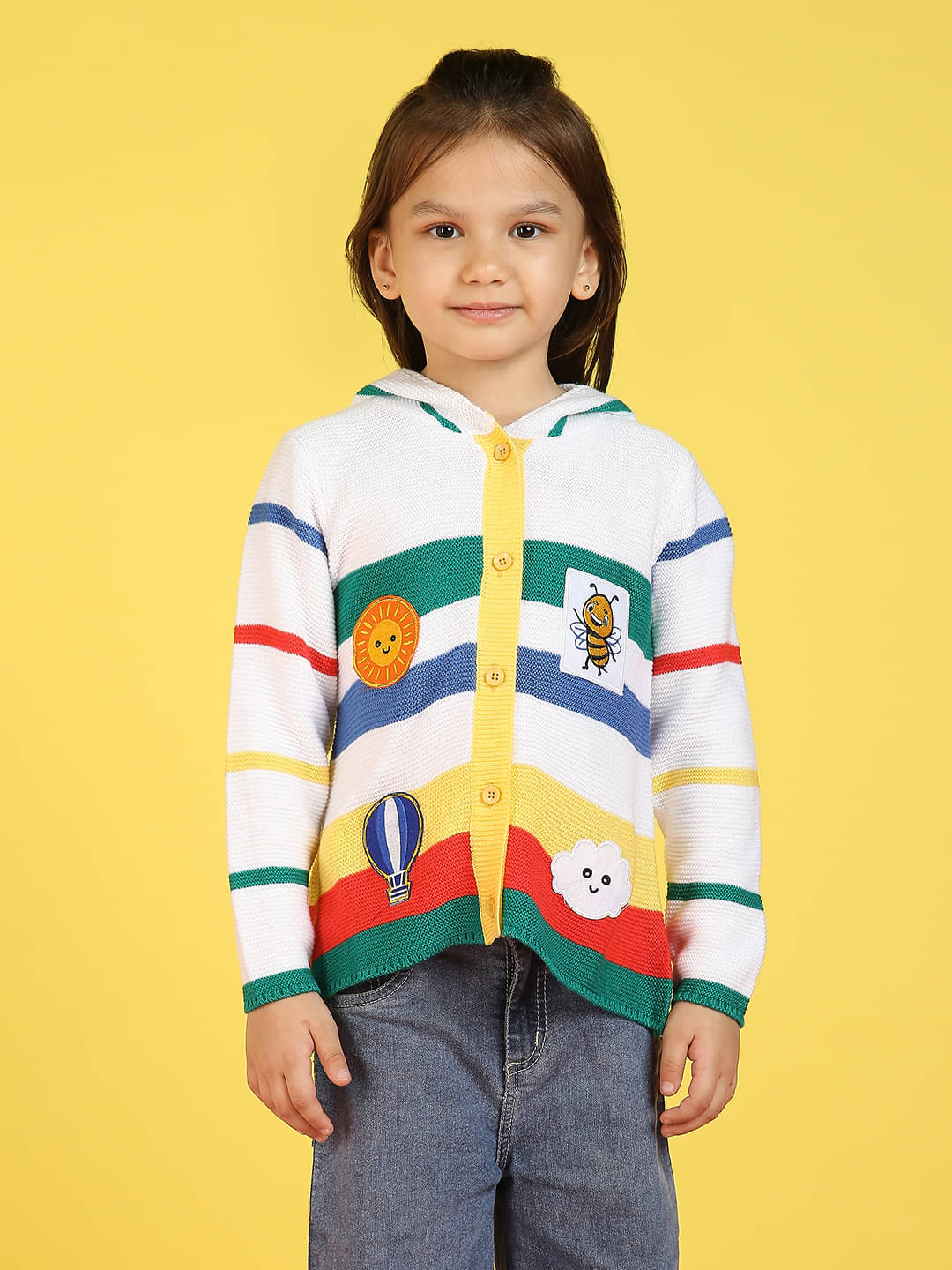     			Nauti Nati Single Girls Acrylic Pullover ( Multi Color )