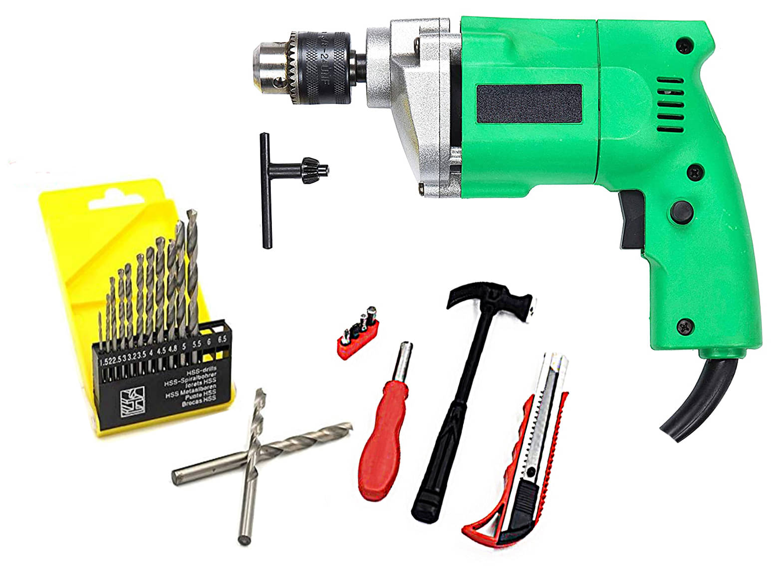     			Shopper52 - DRL13PC661 350W 10mm Corded Drill Machine with Bits